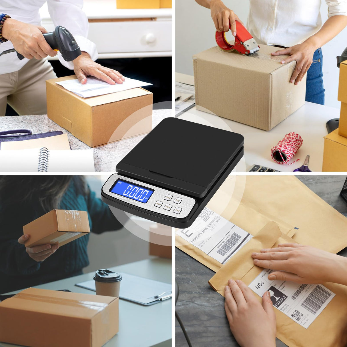 Fuzion Shipping Scale - Digital Postal Scale 88lb x 0.1oz, 5 Units, Hold/Tare/PCS Counting, Easy Calibration, Large LCD, All-in-1 Scale for Packages Fuzion