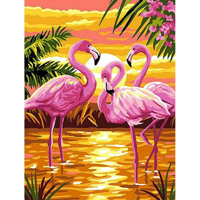 LYKEJI Diamond Art Kits for Adults 5D DIY Full Drill Round Diamond Painting Kits,Flamingo Pattern Diamond Arts Craft,Home Decoration and Room Wall Decor,Gift for Friends and Family