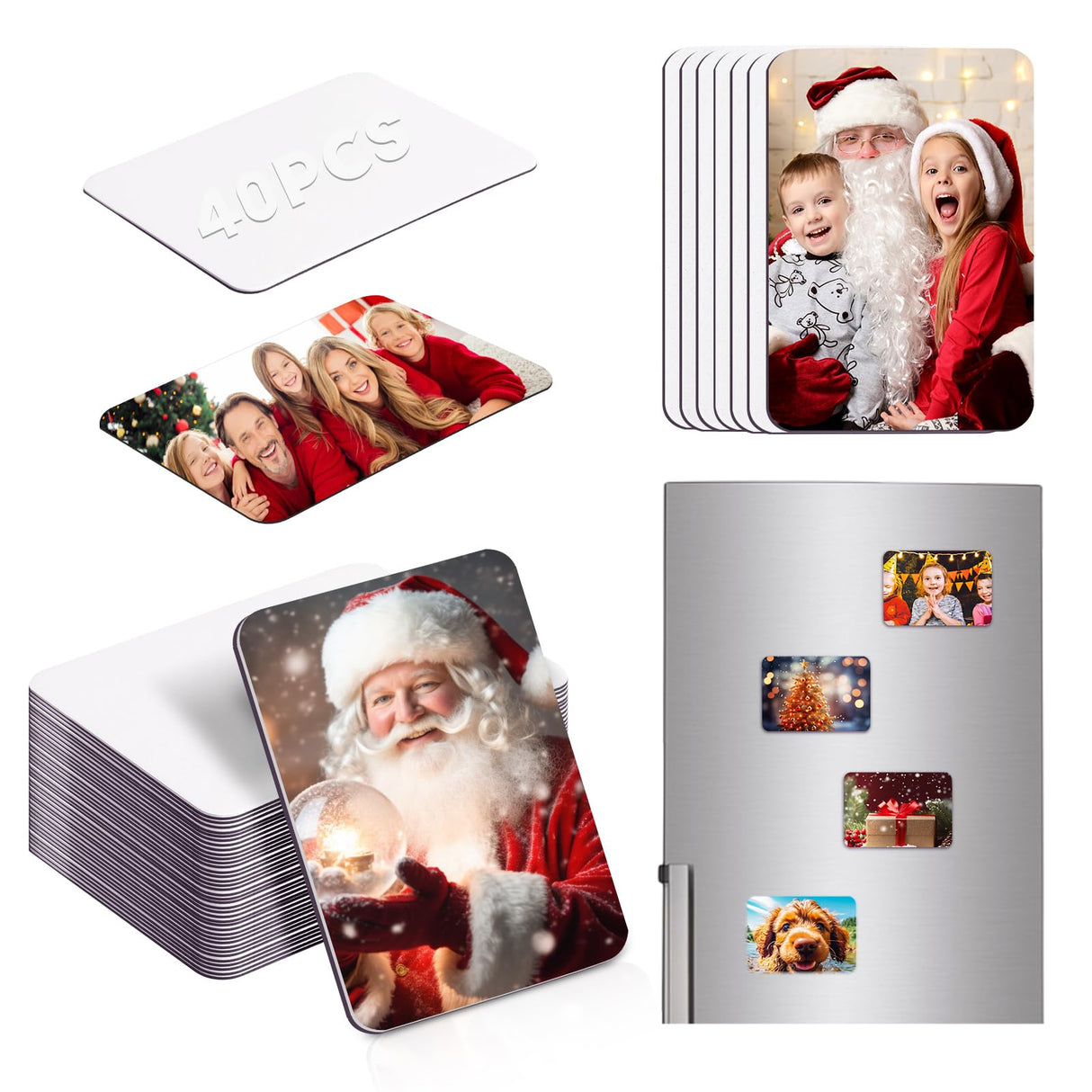 40 Pcs Sublimation Magnets Blank 3.5 x 2.3 Inch Personalized Fridge Refrigerator Magnets Blanks DIY Sublimation Refrigerator Magnet Bulk Soft Magnetic for Kitchen Decorative Fridge Magnets Blank Set Ovveroche