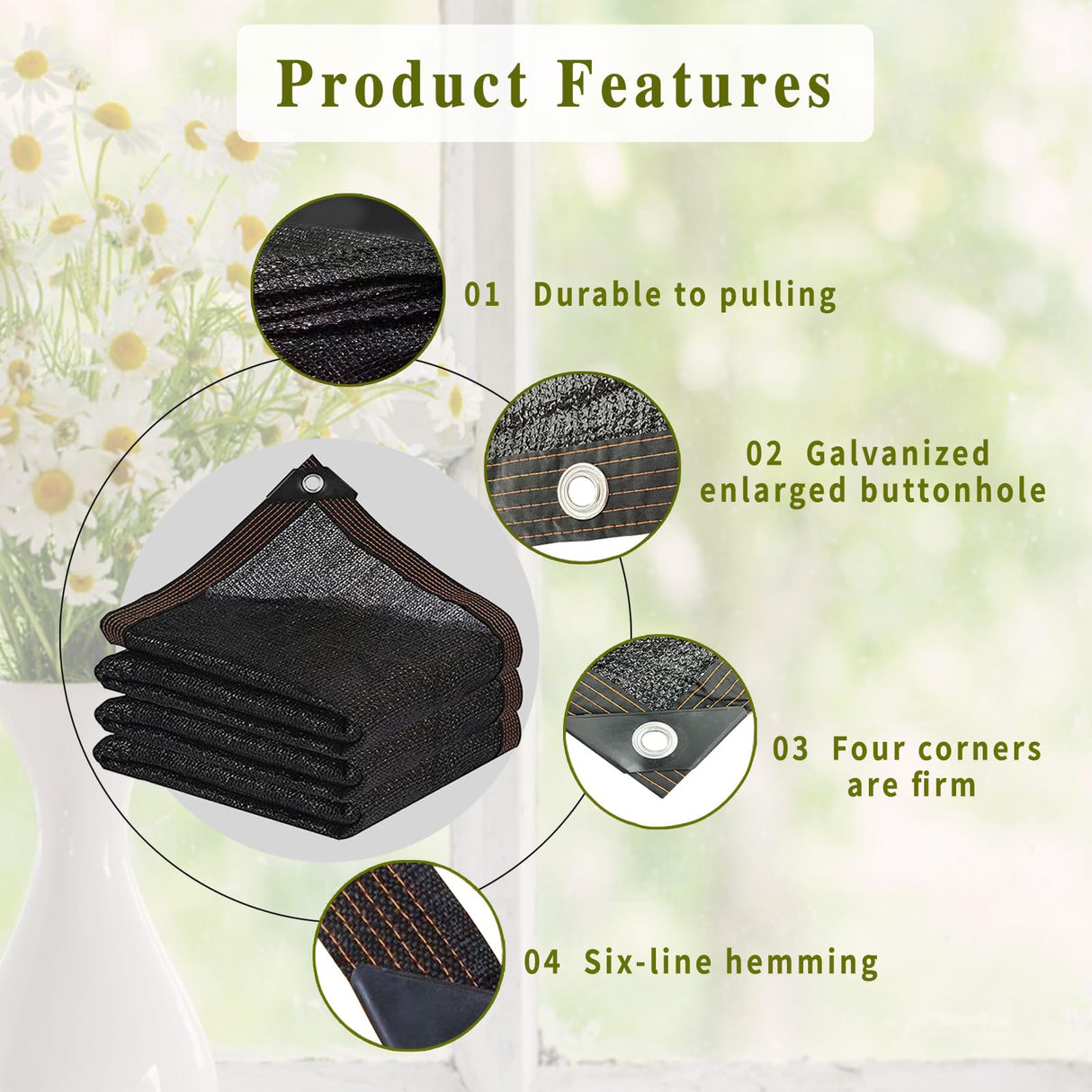 Shade Cloth,70% Garden Sun Shade Cloth Mesh Tarp,10 x 20 FT Black Sun Shade Net, pergola Shade Cover with Grommets,for Outdoor Sun Shade Cover,Plant Cover Patio Canopy ,Greenhouse WFAUIBR