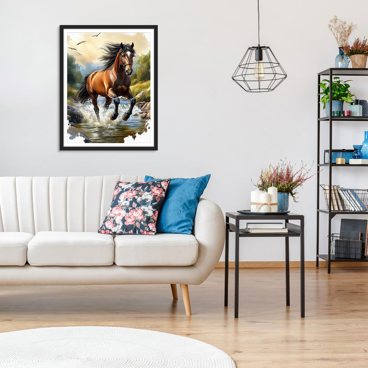 MOGTAA Horse Diamond Art Kits for Adults, 5D Full Drill Diamond Painting Kits for Adults Beginners, DIY Landscape Round Diamond Dots for Adults, Gem Art for Home Decor 12 X 16Inch MOGTAA