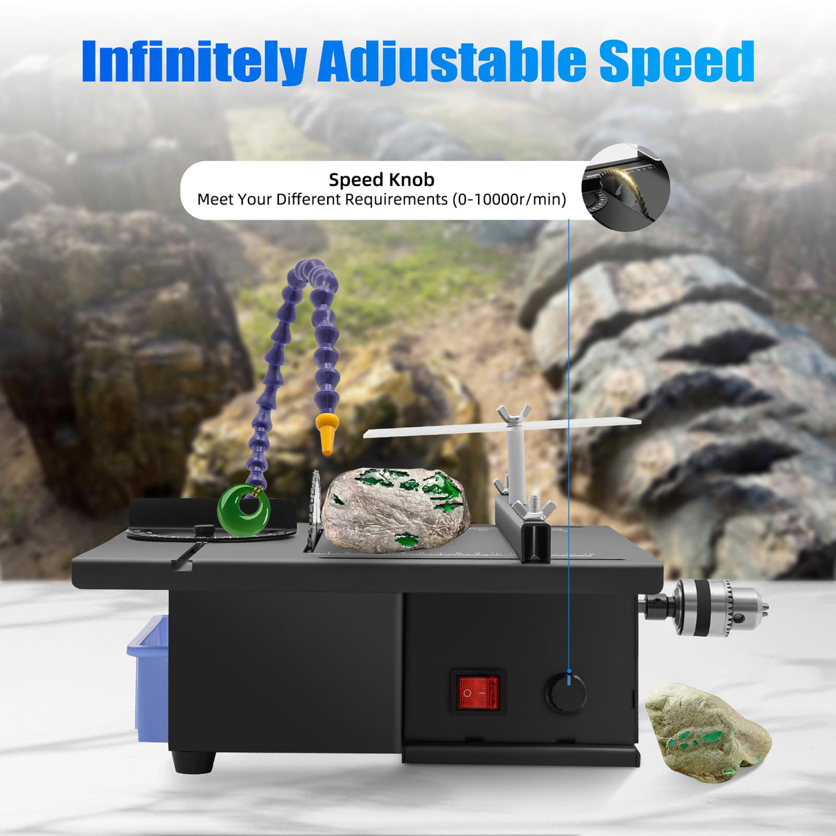 Gem Faceting Cutting Carving Polishing Machine,110V Professional Jade Polisher Machine Bench Grinder for Jewelry Jade Stone Wood Carving Gold XUFOPLY