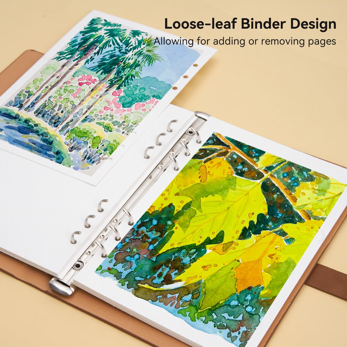 Lightwish Watercolor Sketchbook,100% Cotton Acid Free Watercolor Journal,300gsm/140lb Cold Press Watercolor Paper for Artists,Adults,Students,20 Sheets,9.25 * 6.3 Inches LIGHTWISH