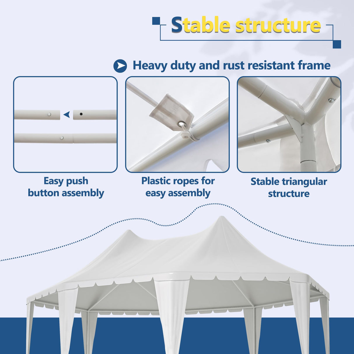 LZBEITEM Party Tent, 15x20FT Outdoor Canopy Tent with Sidewalls, Event Tent Heavy Duty, Wedding Gazebo Shelter, Large Tent with 8 Removable Sidewalls, Outdoor Tent for Backyard Party, Event, Wedding LZBEITEM