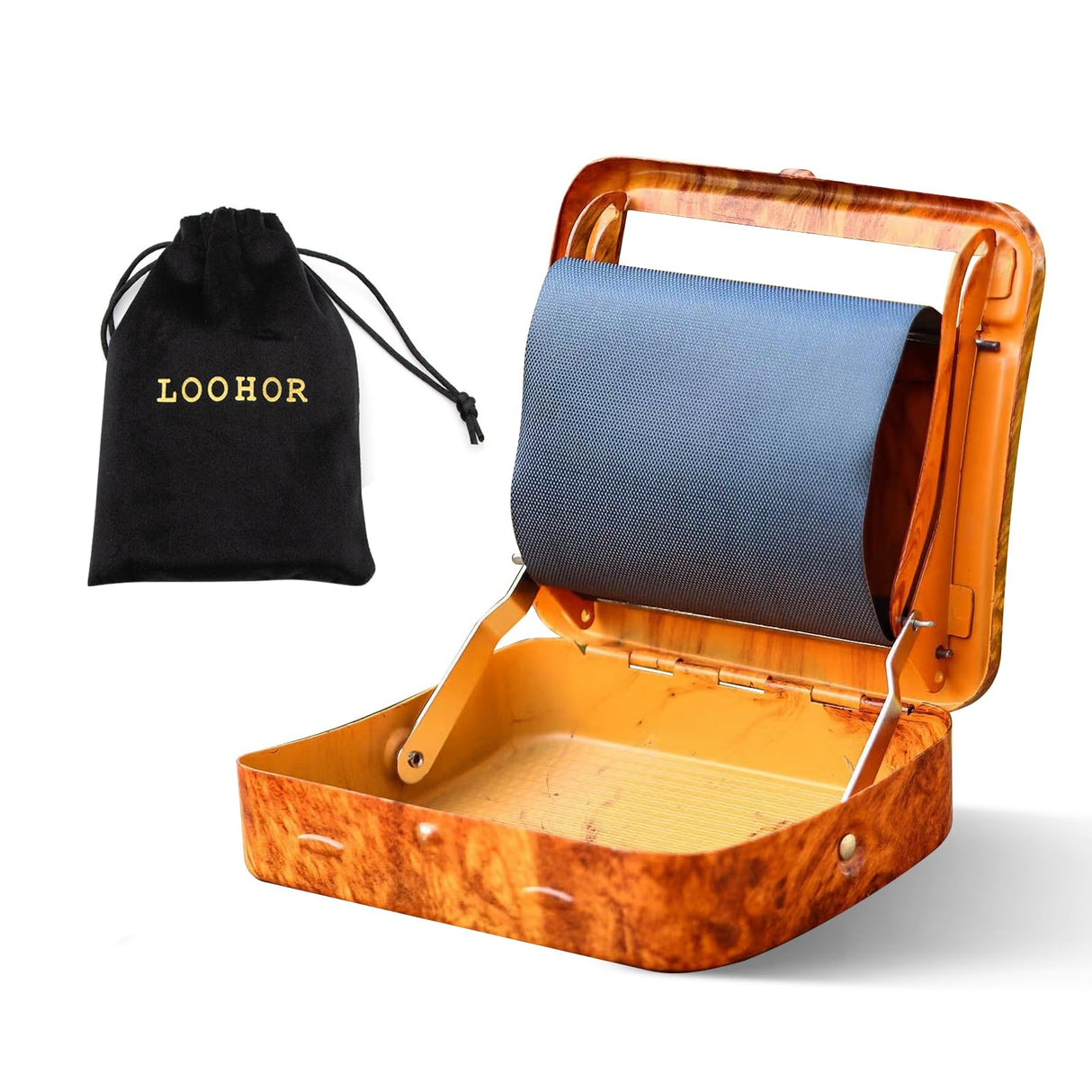 Metal Cigarette Roller Cigarette Rolling Box Smoke Roller Automatic Cigarette Rolling Machine for Cigar 70mm Cigarette Rolling Case LOOHOR