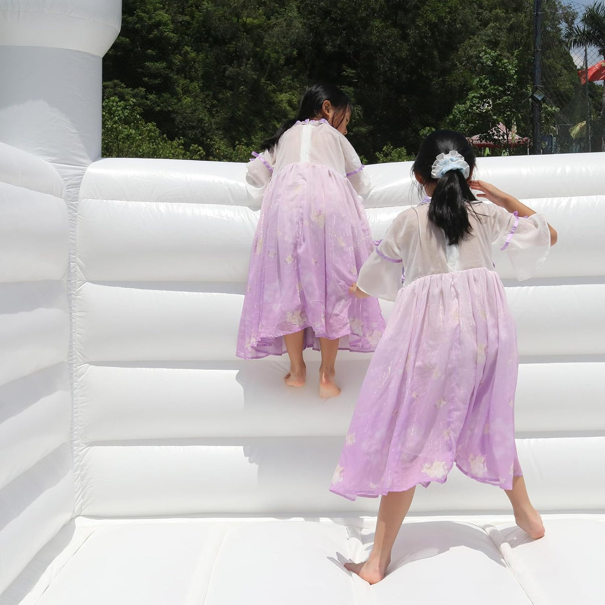 White Bounce House for Adults Kids, 100% PVC Commercial Grade Bounce House with 750W Blower Large Inflatable Balloon House for Birthday Party Wedding Gender Reveal and Other Celebrations 13x11.5x10ft awesmflate