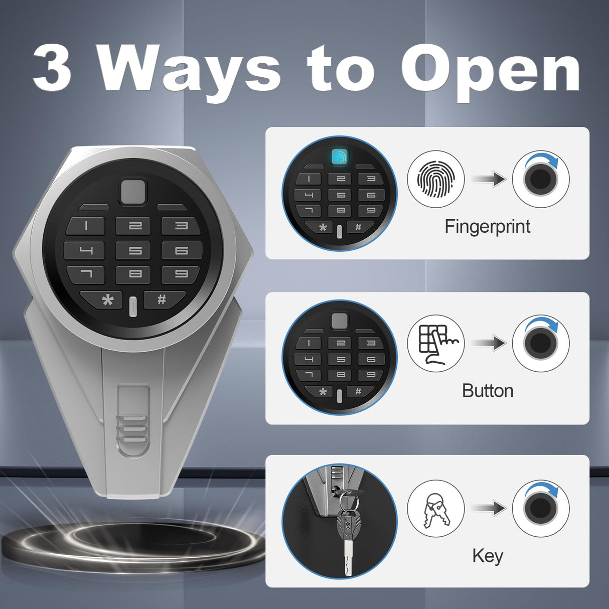 Marcree Gun Safe for Home Rifle and Pistols, Quick Access Biometric Rifle Safe with Dual Alarm & Mute Mode, Gun Cabinets for Rifles and Shotguns, Rifle Safe with 2 Movable Gun Racks, Pistol Pockets Marcree