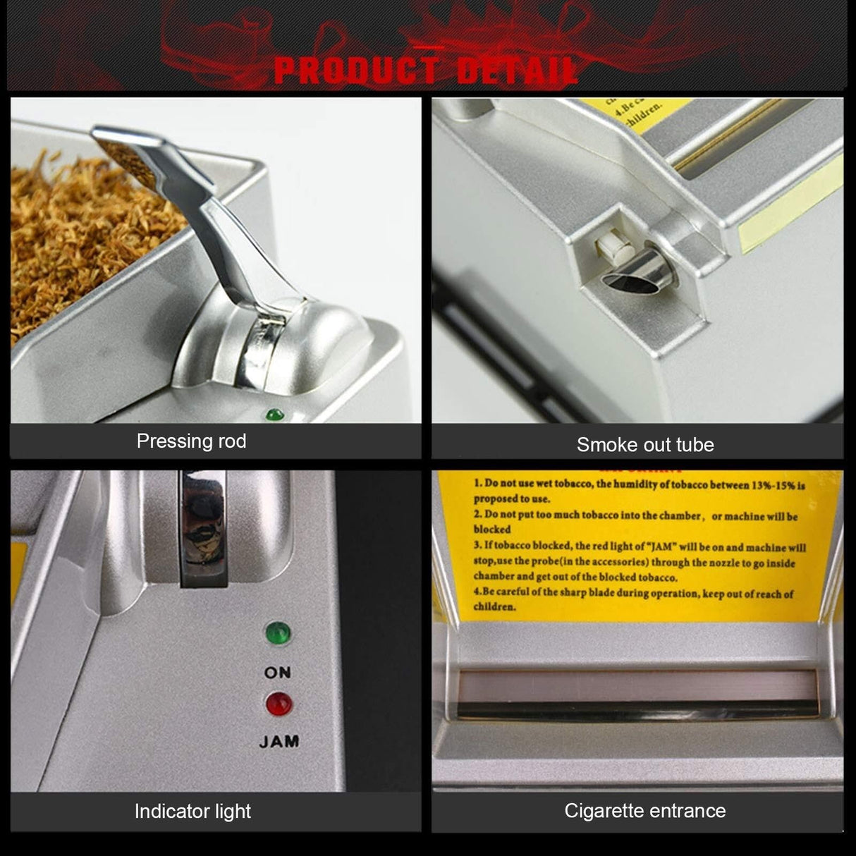 Electric Cigarette Rolling Machine, 8.0 Fully Automatic Cigarette Rolling Machine with Cigarette Case, Indicator Light Showing Working Status, Ideal Gift for Husband and Father ZIJINGM