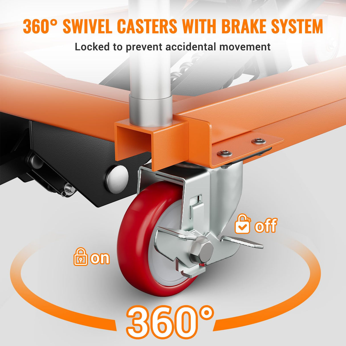 Hydraulic Lift Table Cart, 500lbs Capacity 28.5" Lifting Height, Manual Single Scissor Lift Table with Locking Wheels and Non-Slip Pad, Hydraulic Scissor Cart for Material Handling and Transportation GarveeTech