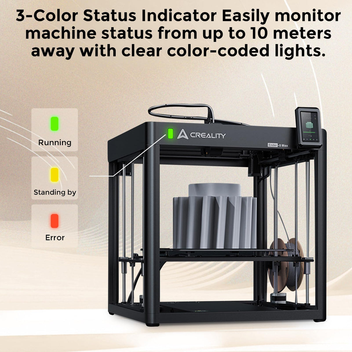 Creality Ender-5 Max 3D Printer, 400x400x400mm Large Build Volume, 700mm/s High-Speed Printing, 36-Point Auto Leveling, LAN Multi-Device Control, Professional FDM 3D Printing Creality