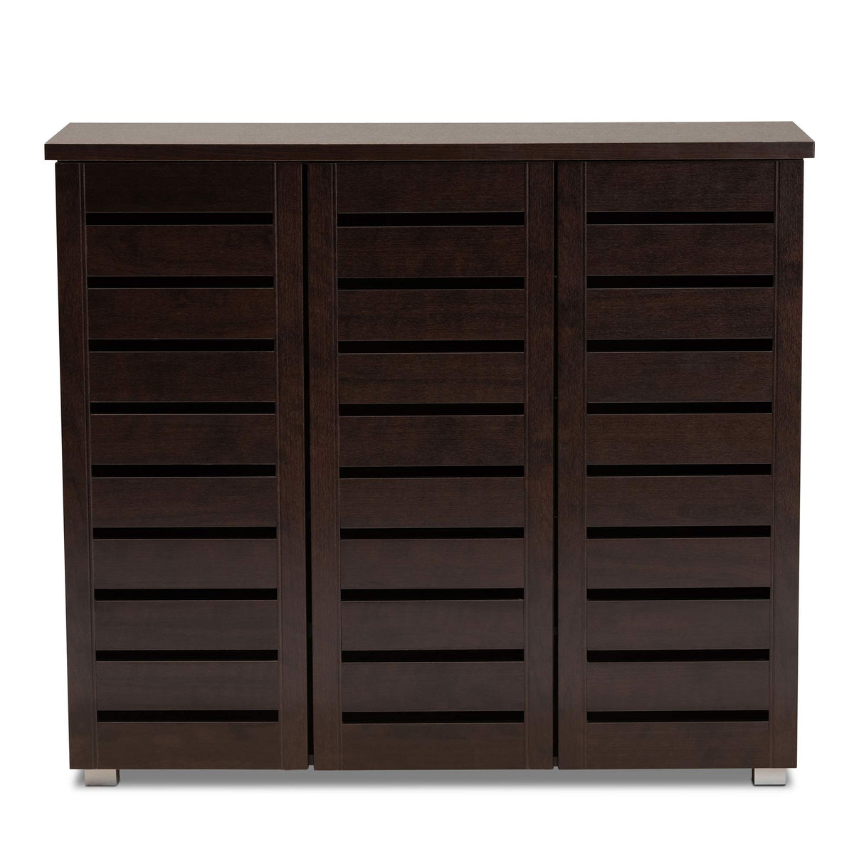 Baxton Studio Adalwin 3-Door Shoe Storage Cabinet, Dark Brown (118-6517-HiT) Baxton Studio
