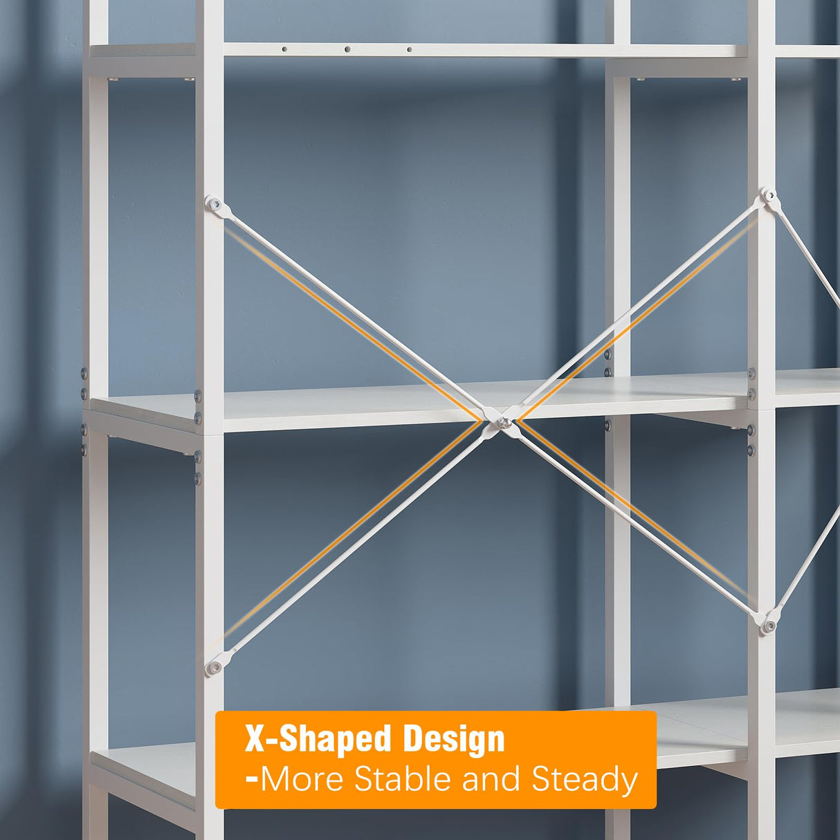 Tohomeor Bookshelf 5 Tier Deformable Corner Bookcase Free Standing Modern Industrial Book Storage Display Book Shelf for Bedroom Living Room Study Room Office (White) Tohomeor