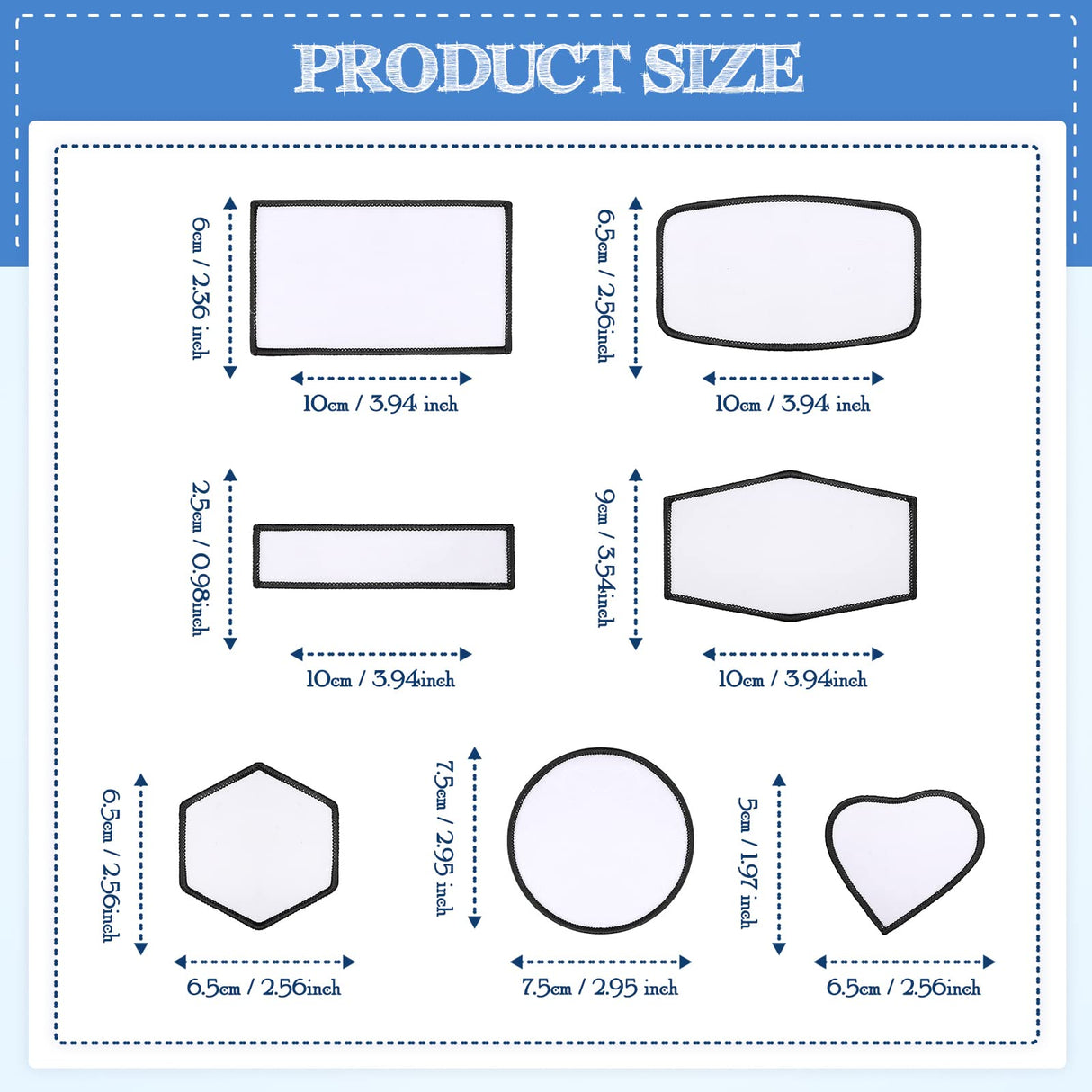 Juinte 140 Pieces Sublimation Patches Blank Hat Patches Sublimation Patches Blank for Hats Hat Patches Blank Patches for Clothes Hat Dress Patch (Black, Blue, Red, Khaki) Juinte