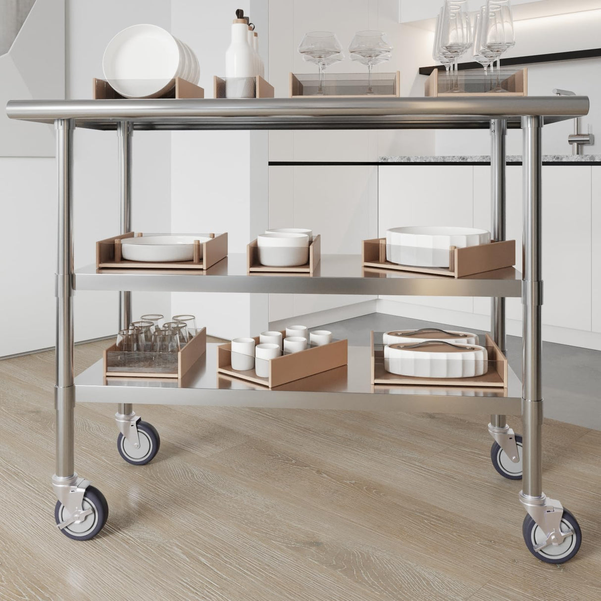 3 in. Casters for Stainless Steel Work Table. Set of 6 AmGood