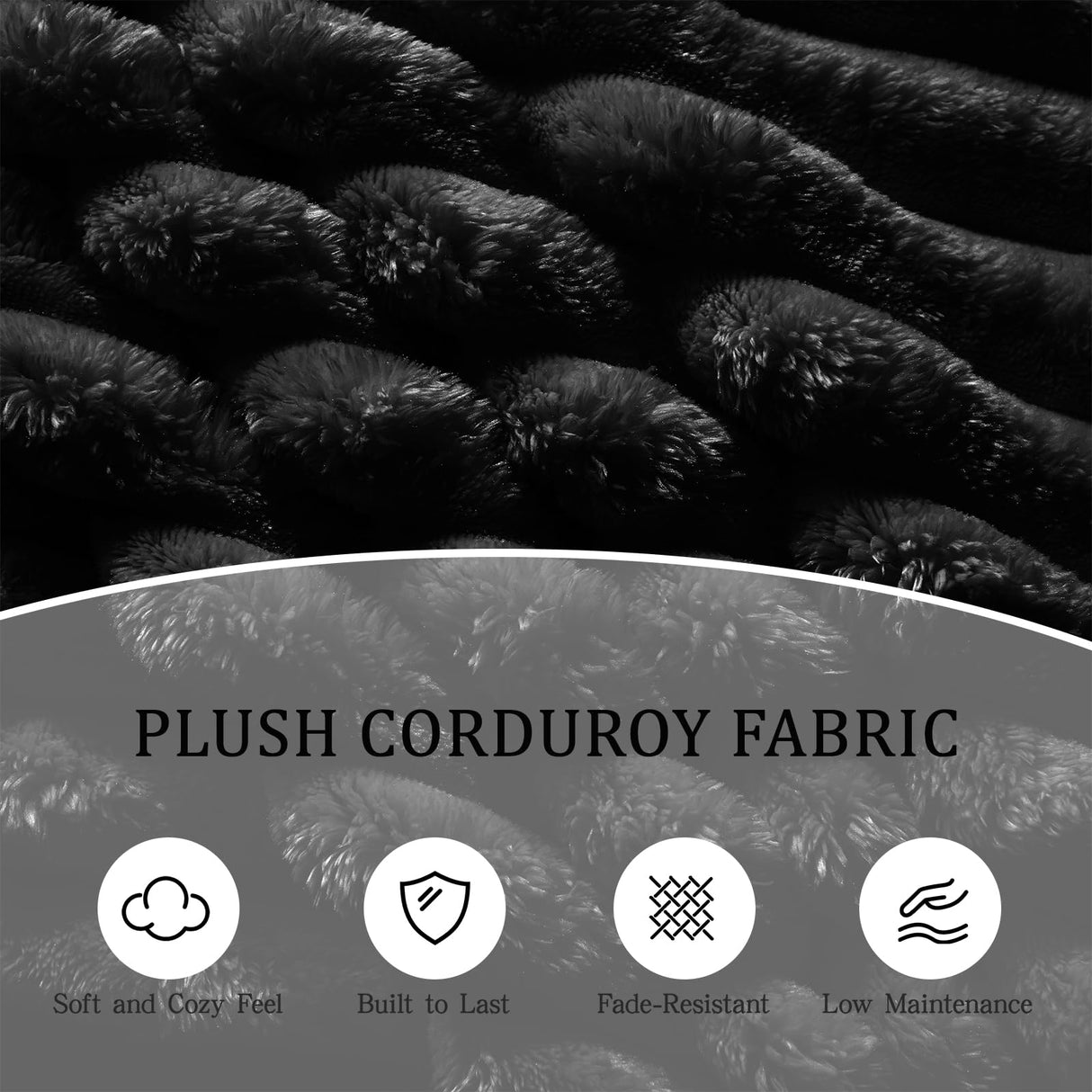 Tabaray 102.4" Oversized Cloud Couch, Convertible 4 Deep Seat Foam Sofa Couch, 2 in 1 Plush Corduroy Sofa with 6 Soft Pillows, Modern Modular Sectional Couches for Living Room, Apartment, Black Tabaray