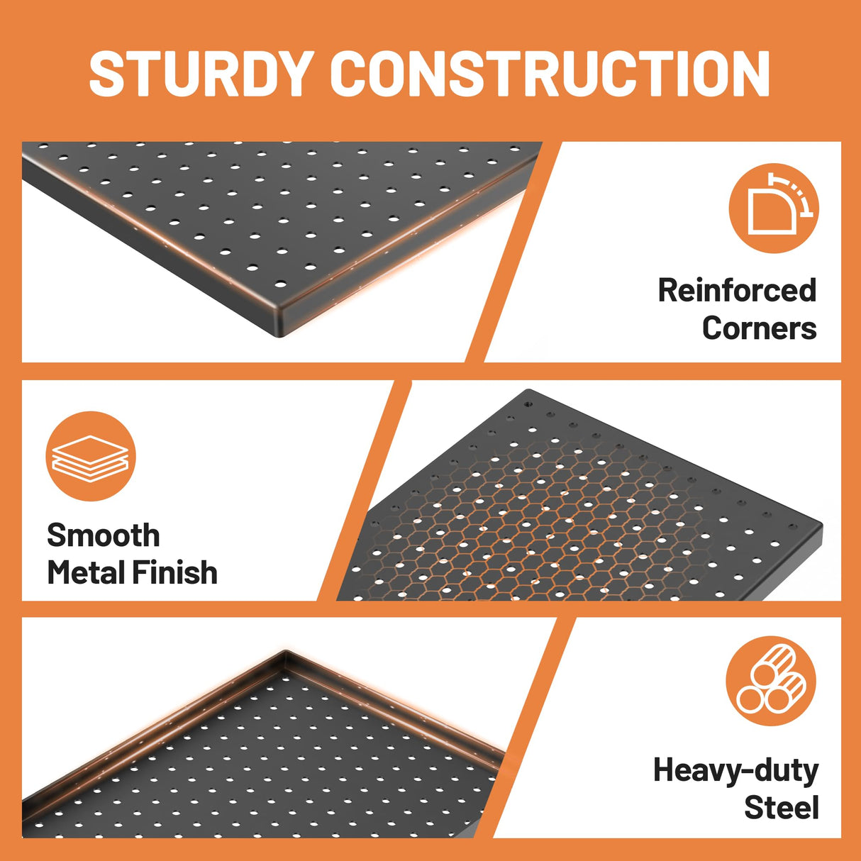 Ultrawall 4 Pack Metal Peg Board Panels with Hooks, Pegboard Wall Tool Organizer for Garage, 84pcs Peg Board with Accessories, 24"X12" Ultrawall