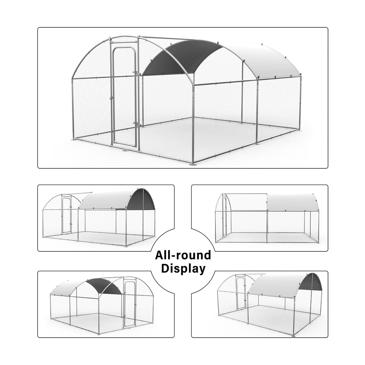 Oranland Chicken Coop Metal Large Chicken Run for Yard Chicken Pen Outdoor Heavy Duty Poultry Cage with Waterproof and Anti-Ultraviolet Cover for Outdoor Farm Use Oranland