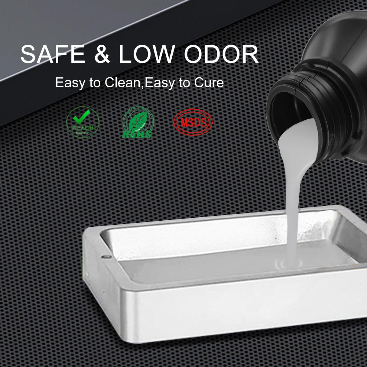 ApexMaker 3D Printer Resin, Photopolymer Resin, High Precision, Low Odor, Rapid Cure for LCD DLP SLA 3D Printers - 385-405nm UV Curing Technology, Premium Quality Liquid Resin - 1000g, Grey ApexMaker