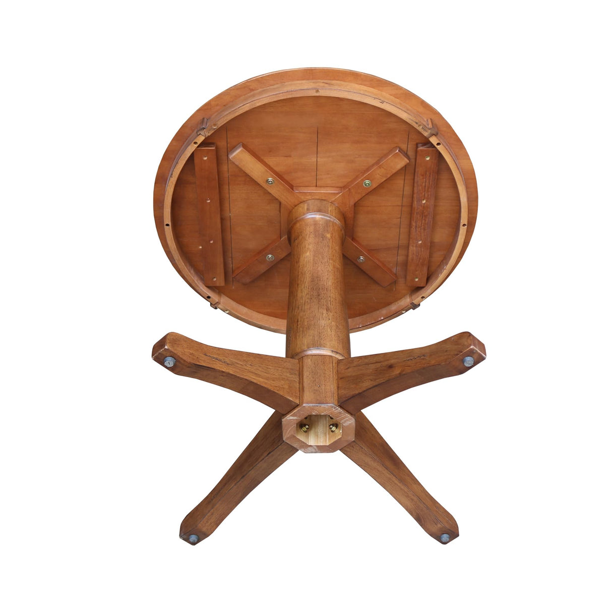 IC International Concepts 30" Round Top Pedestal Table-29.9" Height Dining Table, Distressed Oak IC International Concepts