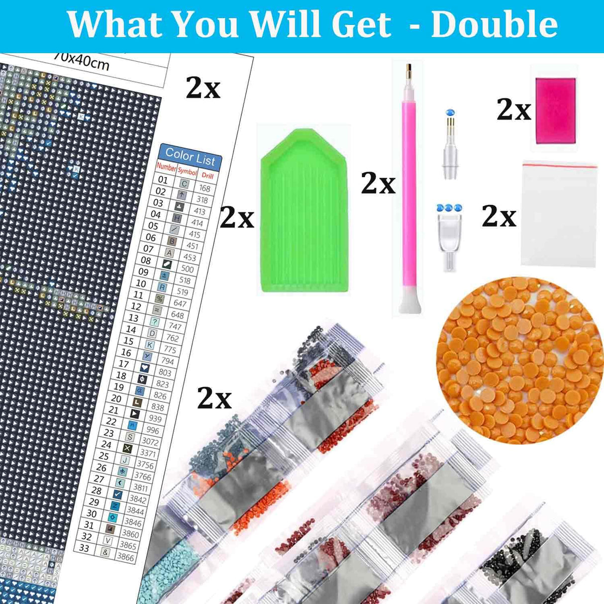 TOCARE 2 Pack Diamond Painting Kits Moon Sea, Large Diamond Art Kits for Adults Sunset Beach,5D Full Drill Diamond Dots Kits 16x28inch Home Wall Decor TOCARE