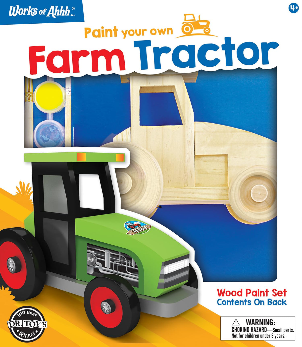 Works of Ahhh... Craft Set - Farm Tractor Premium Wood Paint Kit Works of Ahhh...