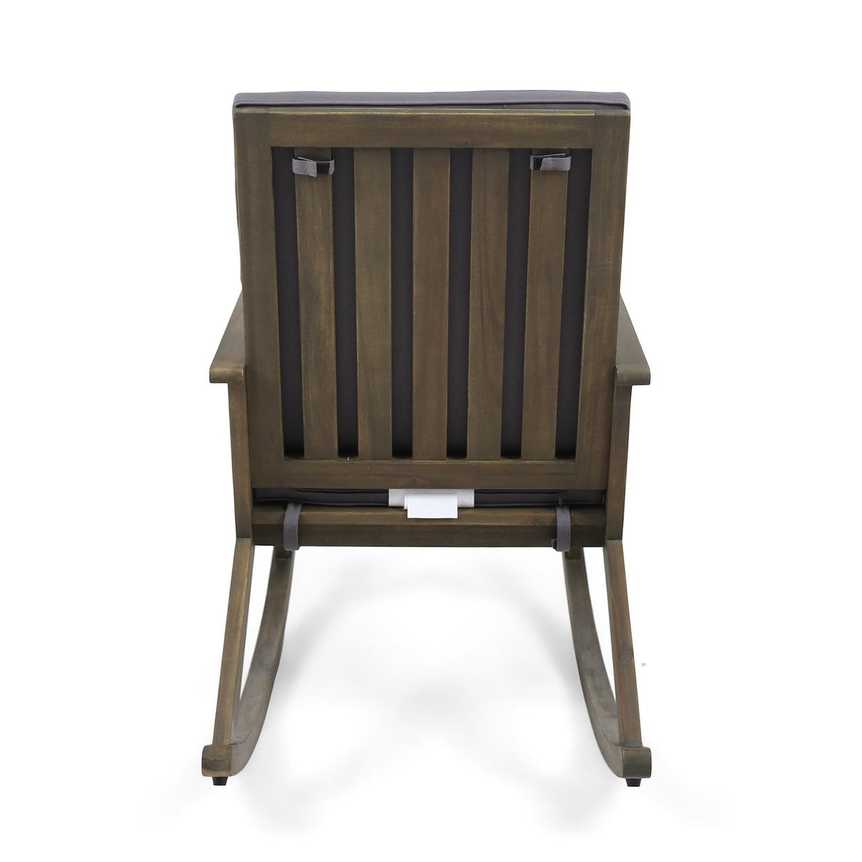 Merax Gray Wooden Rocking Chair Recliner Lounge Chair with Cushions for Outdoor Patio, Garden and Balcony Merax
