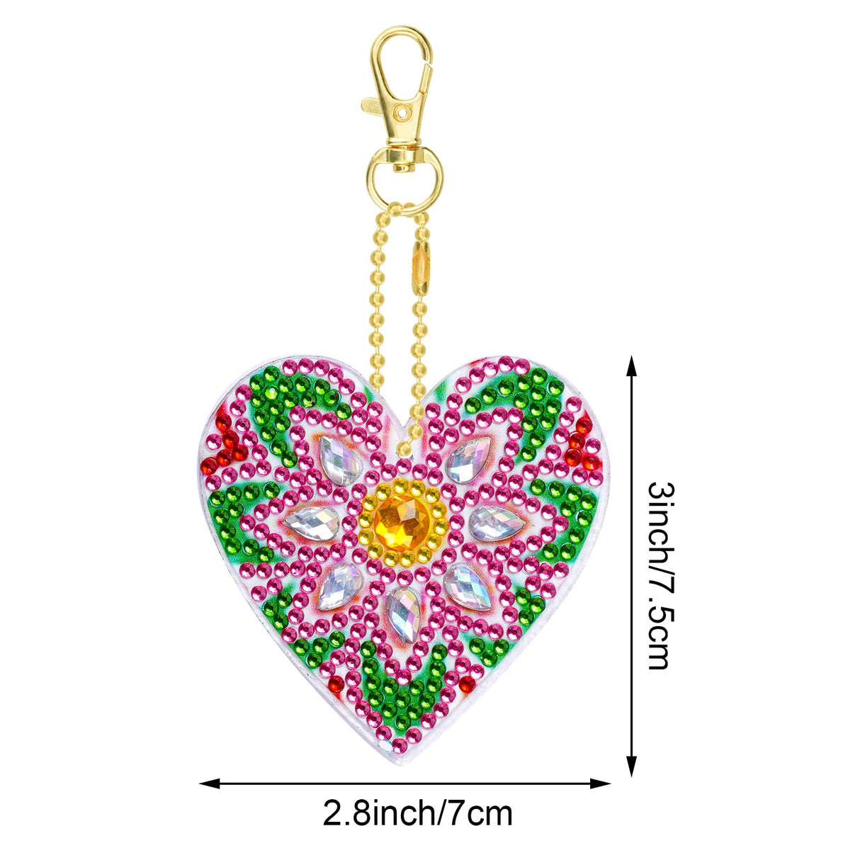 choyaxo 10 Pack Valentine's Day Diamond and Painting Keychain DIY Diamond and Painting Kits for Adult Beginners Love Heart Keychain choyaxo