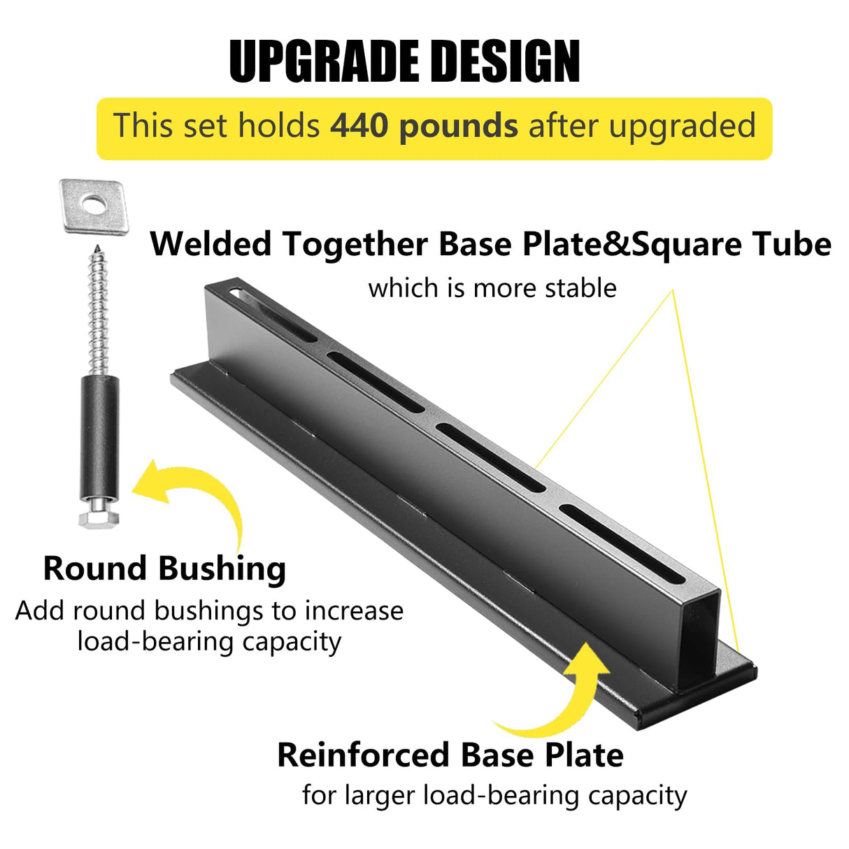 TOPTGO Overhead Garage Storage Rack,Garage Ceiling Storage Racks for Utility Bins,Overhead Tote Storage Rail System,Heavy Duty Ceiling Rack Storage Rails System Supports Most Bins(3 Pack for 2 Bins) TOPTGO