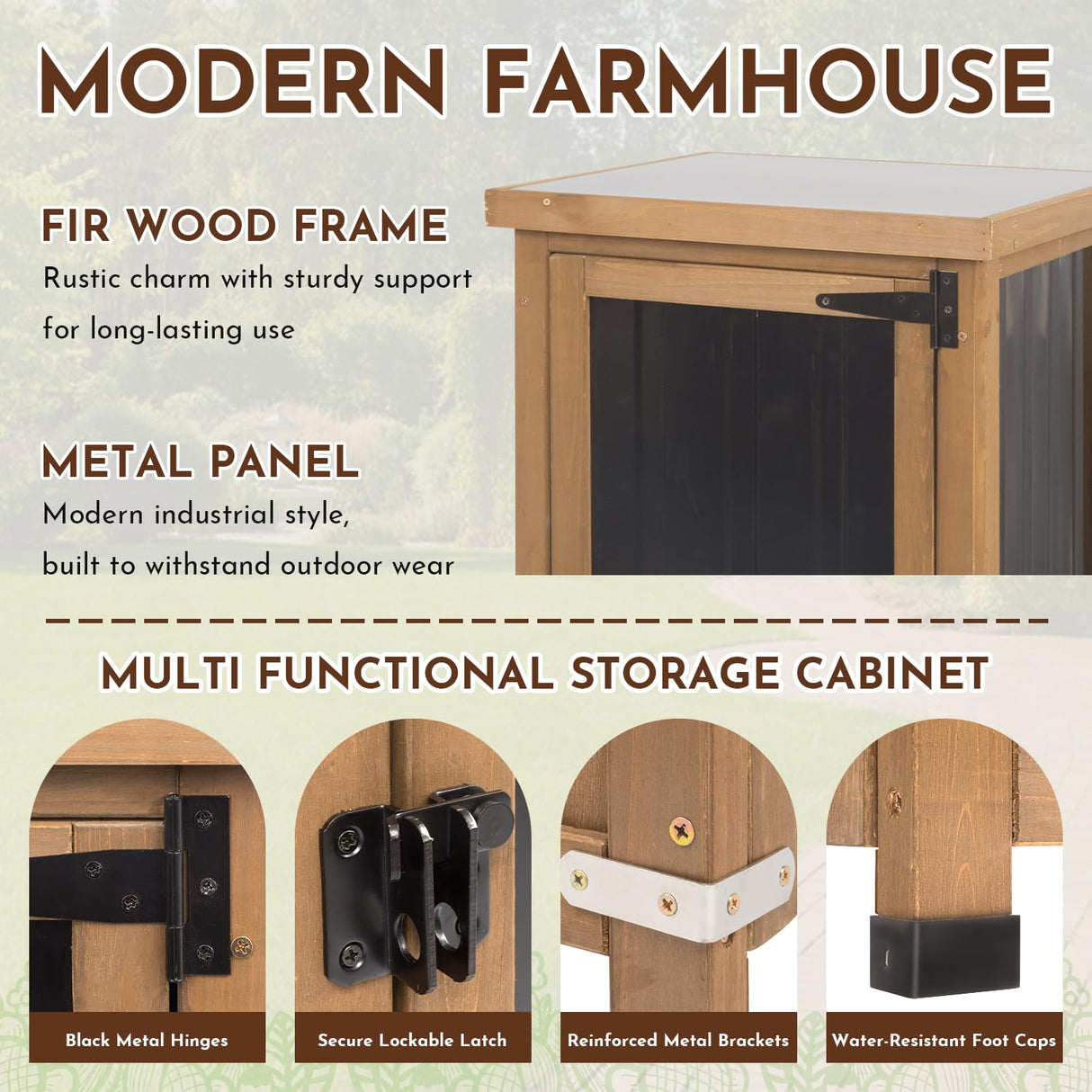 Ketive Outdoor Storage Cabinet, 62" Tall Thin Garden Cabinet with Adjustable Shelf and Weather-Resistant Design Farmhouse Accent Cupboard for Patio, Garden, Yard or Porch (18" L x 18" W x 62" H) ketive