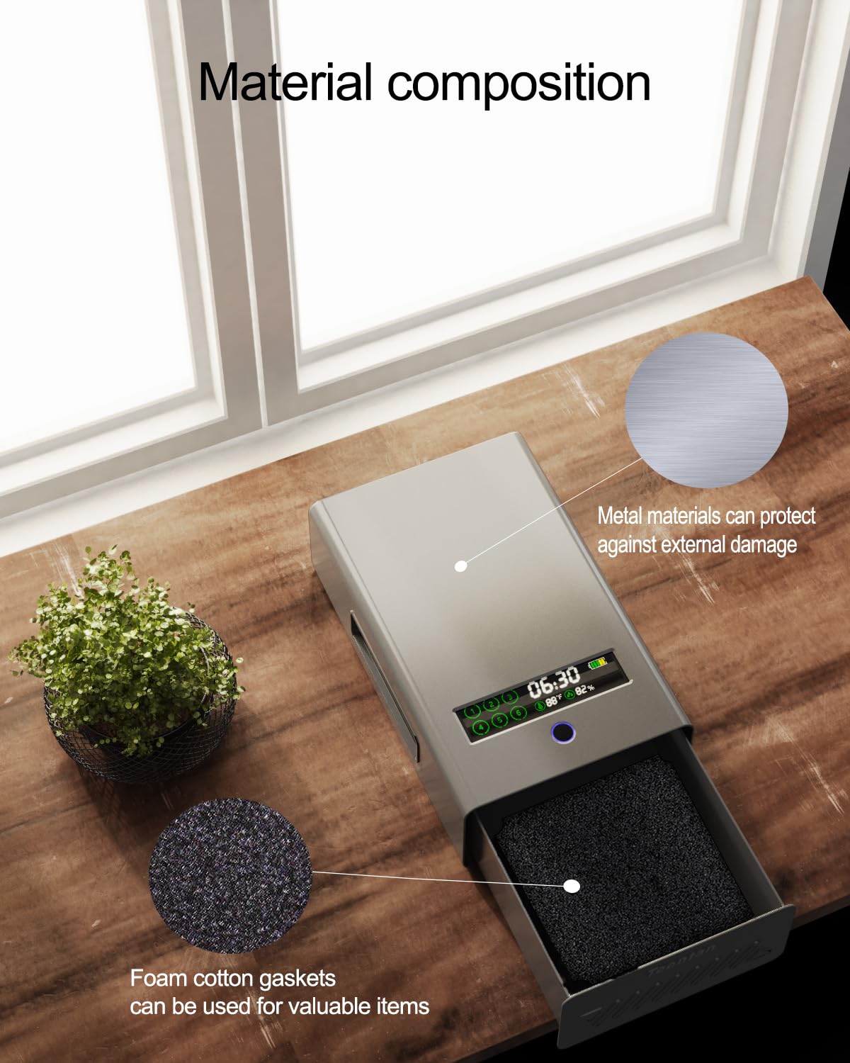 gun safe,Biometric Gun Safe For Handgun with fingerprint, key and digital password 3 .Smart Handgun Safe for Home Bedside Nightstand Car for 2 pistols Generic