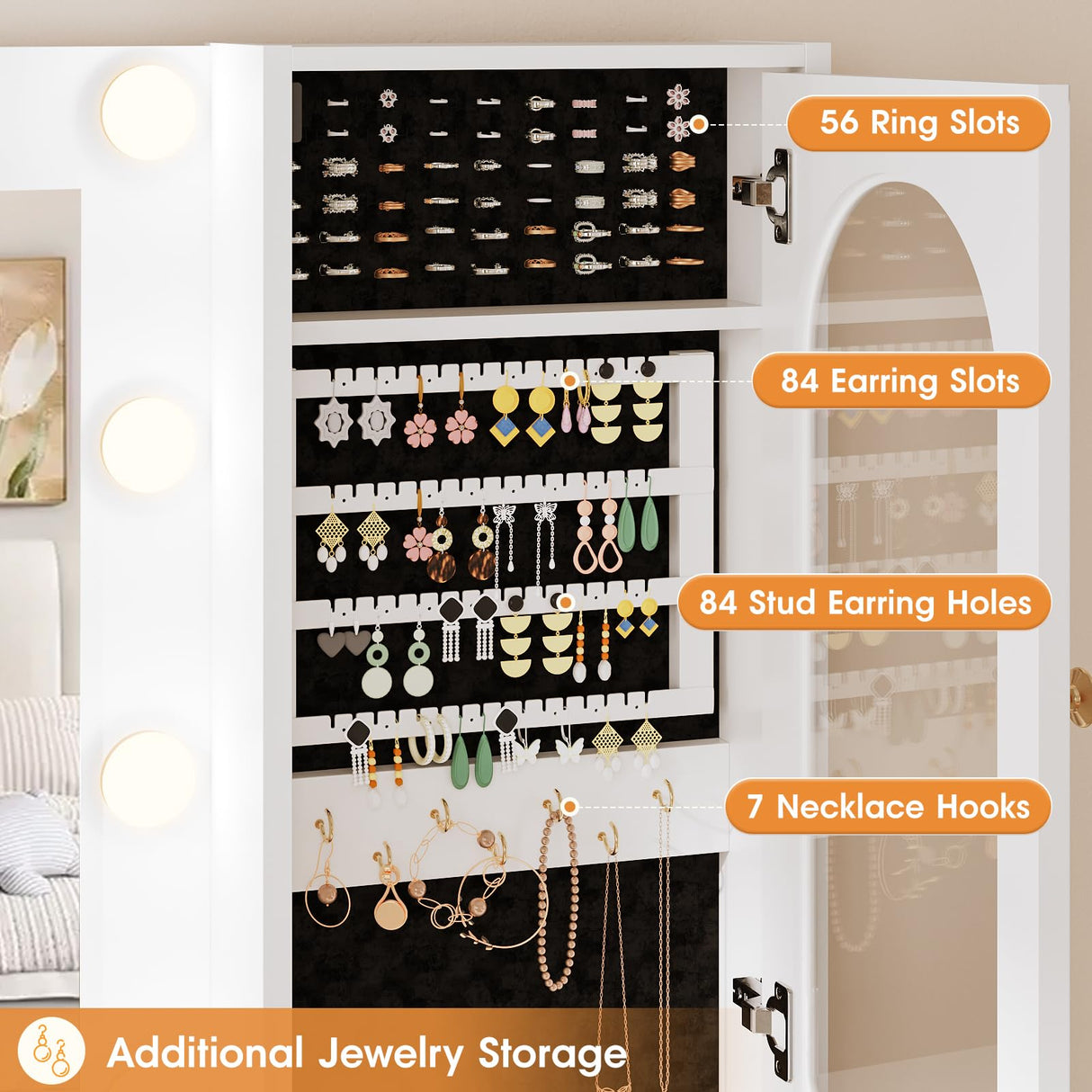 Mauqvit Vanity Desk with Mirror and Light,Vanity Desk with 2 Large Drawers, 2 Large Storage,Charging Station and 10 Lights 3 Lighting Modes Adjustable Brightness Dresser, White Maupvit