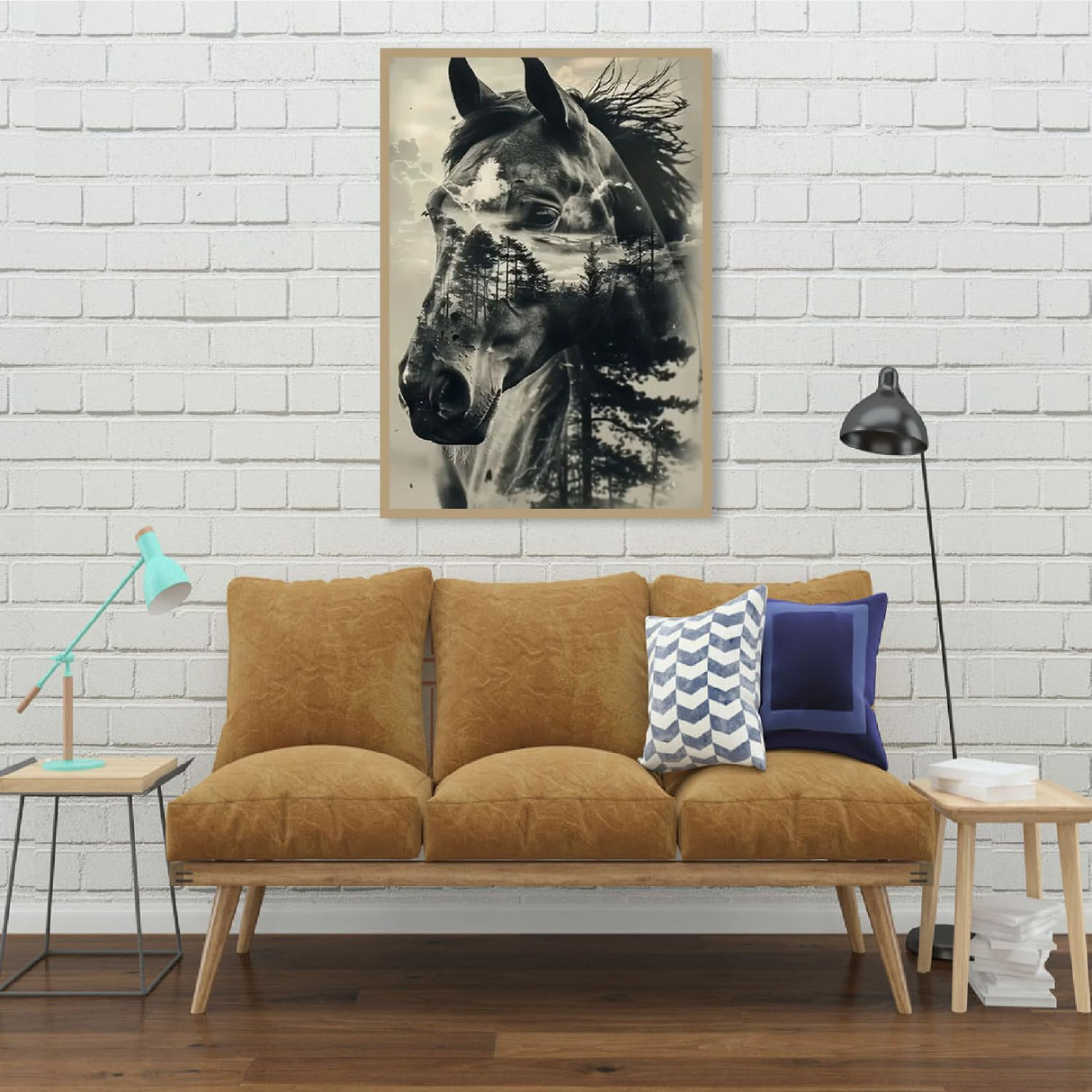 BOHADIY Horse Diamond Art Painting Kits for Adults, Full Drill Tree Diamond Dots Paintings for Beginners, Round 5D Paint with Diamonds Pictures Gem Art Painting Kits DIY Crafts16x12inch Animal Gray BOHADIY