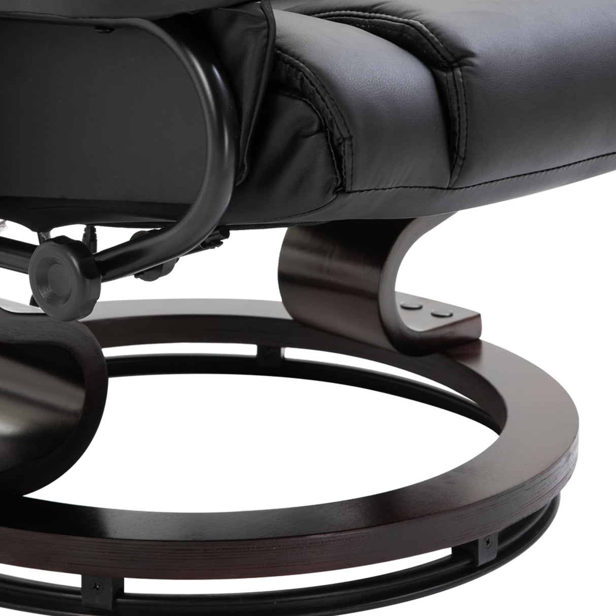 HOMCOM Massage Recliner Chair with Ottoman Footrest, 10 Vibration Points, 360° Swivel Reclining Chair, Faux Leather Living Room Chair with Side Pocket and Remote Control, Black HOMCOM