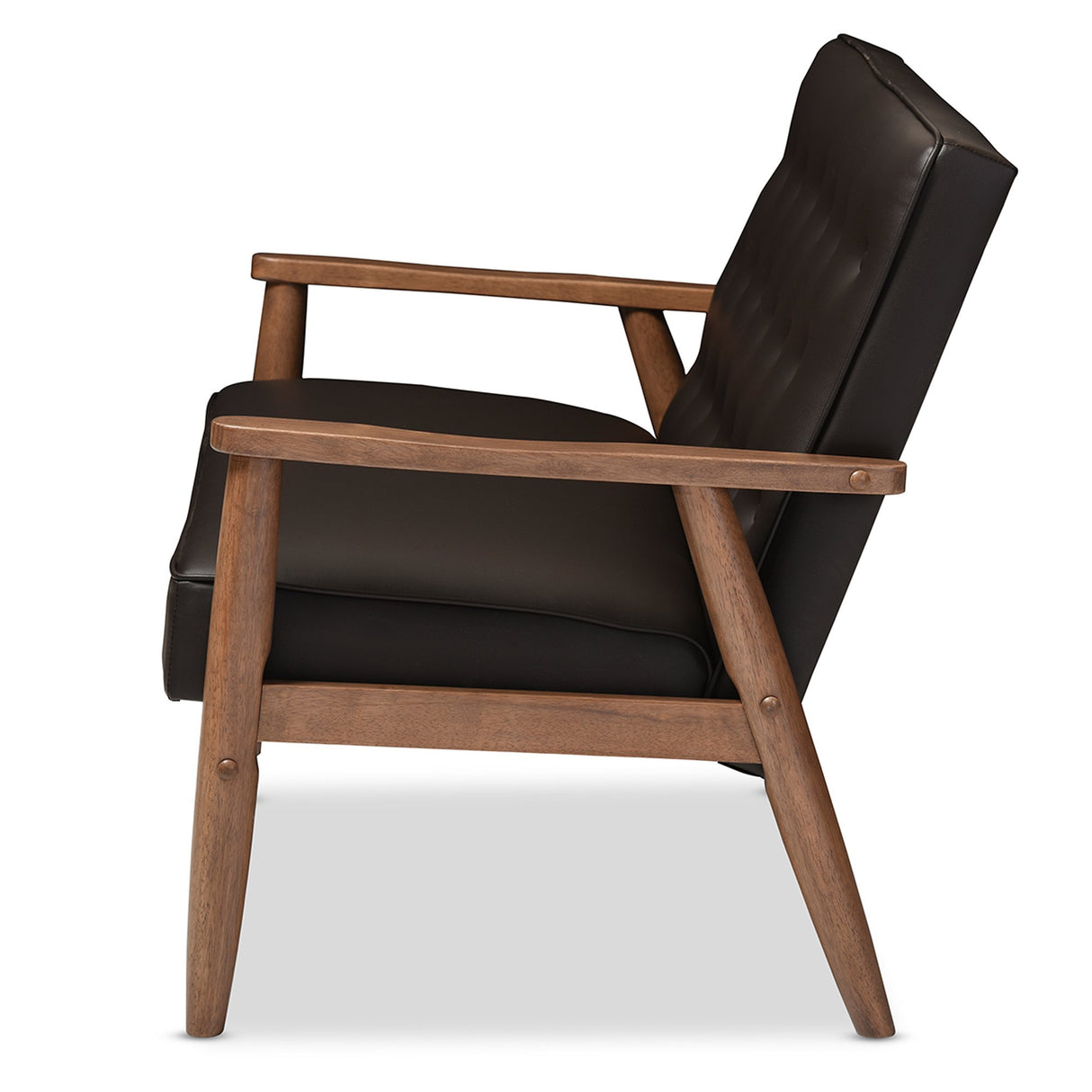 Baxton Studio Sorrento Love Seats, 2 Seater, Brown Baxton Studio