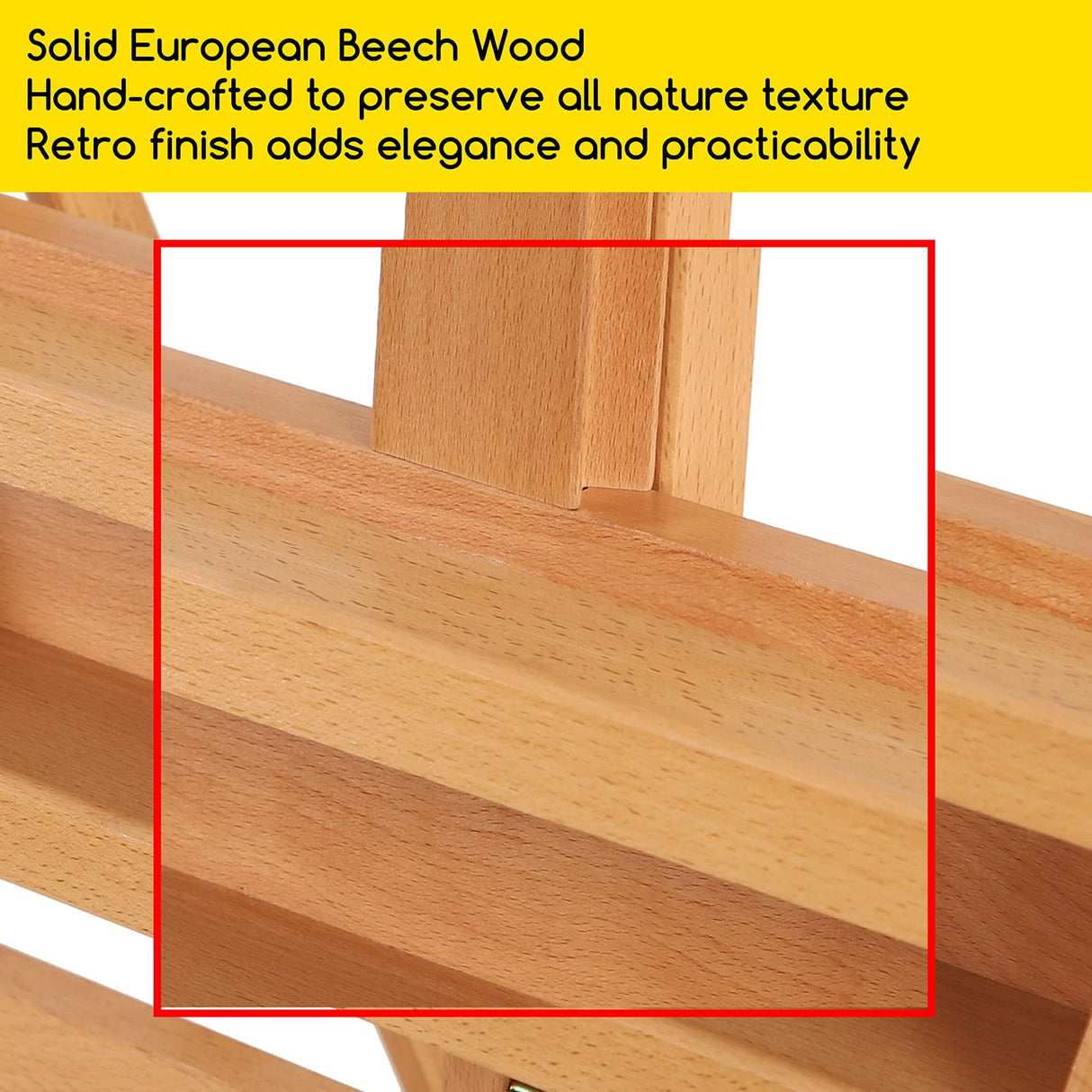 MEEDEN Studio H-Frame Easel with Storage Tray, Solid Beech Wood Artist Painting Easel, Best Wooden Floor Easel, Holds Canvas Art up to 48" MEEDEN