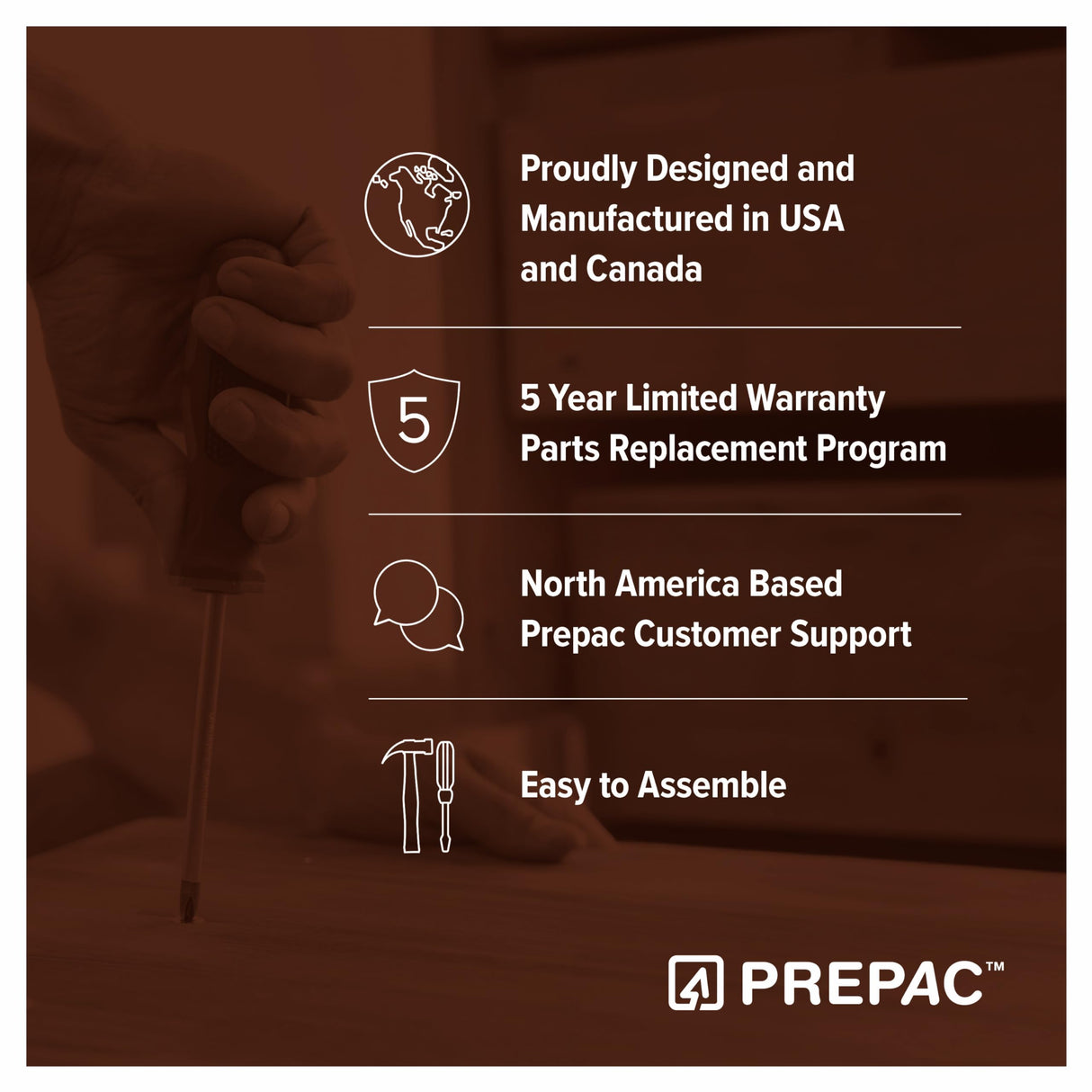 Prepac Sonoma Traditional 5-Drawer Tall Dresser for Bedroom, Functional Bedroom Dresser Chest of Drawers 16" D x 31.5" W x 45.12" H, Cherry, CDC-3345 Prepac