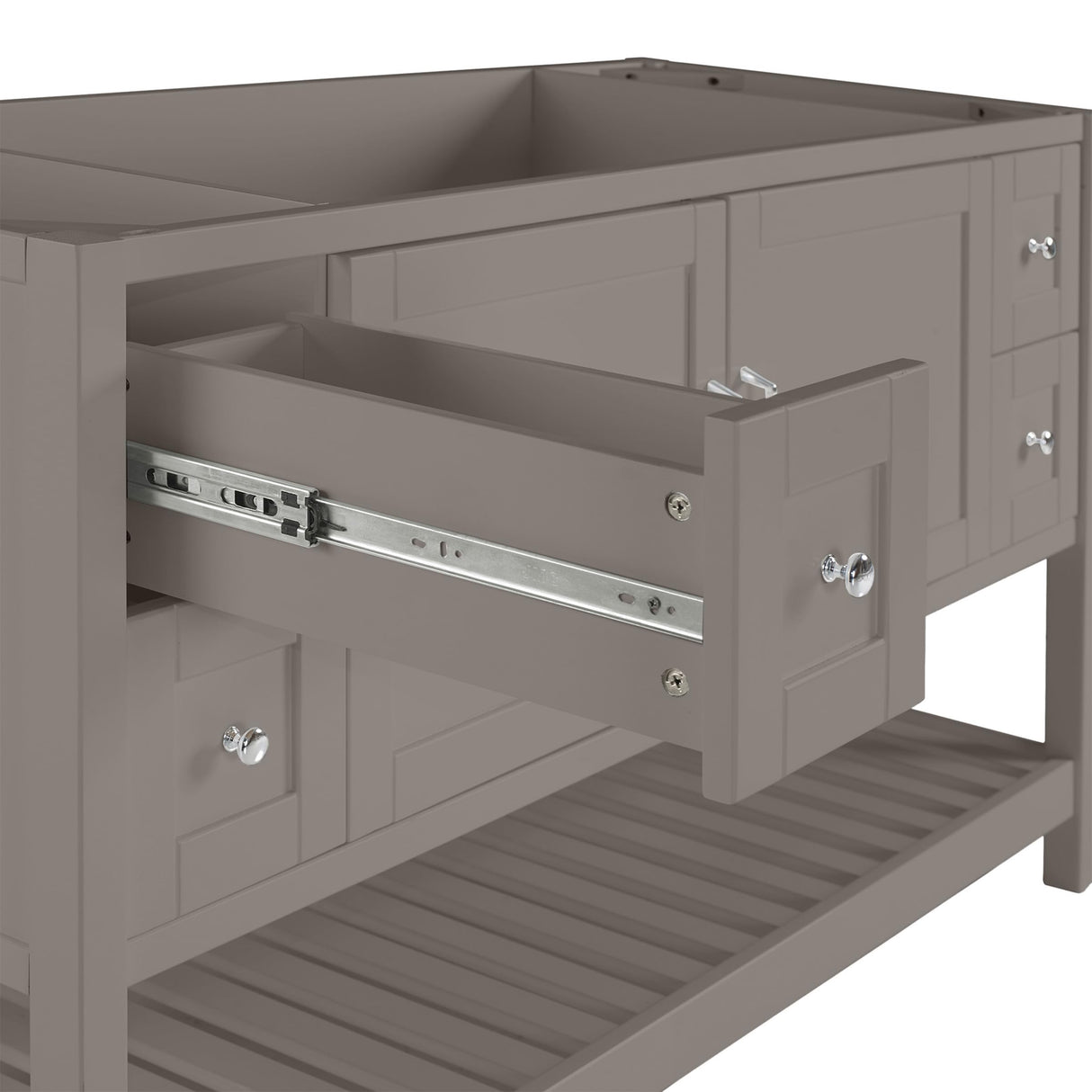 Alaterre Furniture Bennet 60 Inch Bathroom Vanity - Freestanding Cabinet Without Sink - Large Wood Vanity with Soft-Close Shaker Doors (Gray) Alaterre Furniture