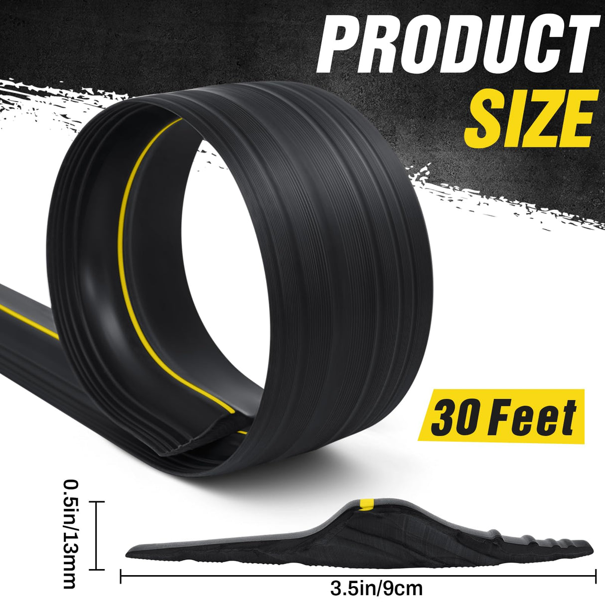 Pangda 30 ft Universal Garage Door Bottom Threshold Seal Strip Weather Stripping Replacement Rubber Waterproof DIY Weatherproof Garage Door Threshold Seal Strip, Not Include Sealant, Black Pangda
