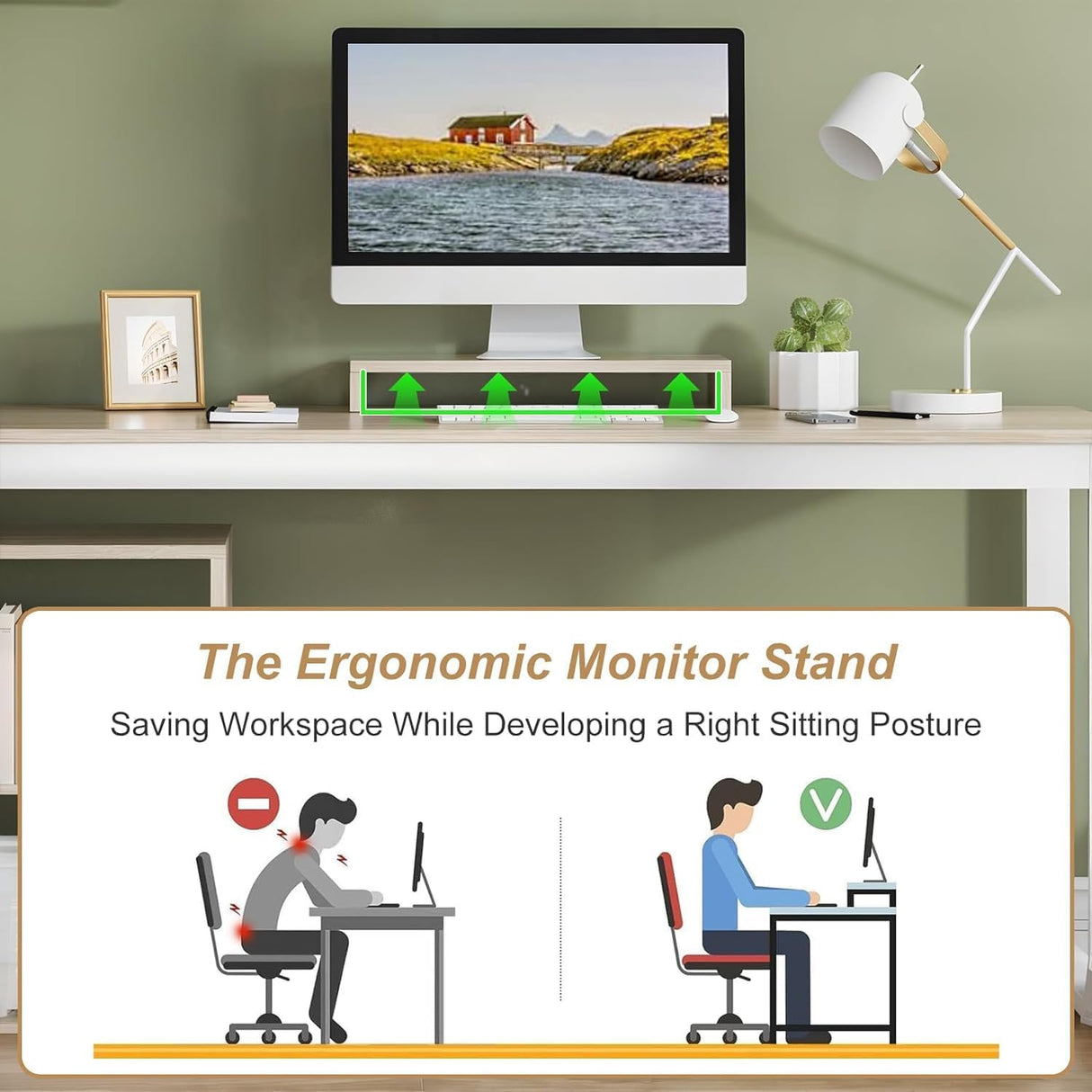 MaverickFurni 55 Inch Long Desk with Storage Shelfs, L Shaped Computer Desk Corner Home Office Desk with Removable Monitor Stand, Study Desk for Kids (Walnut) MaverickFurni