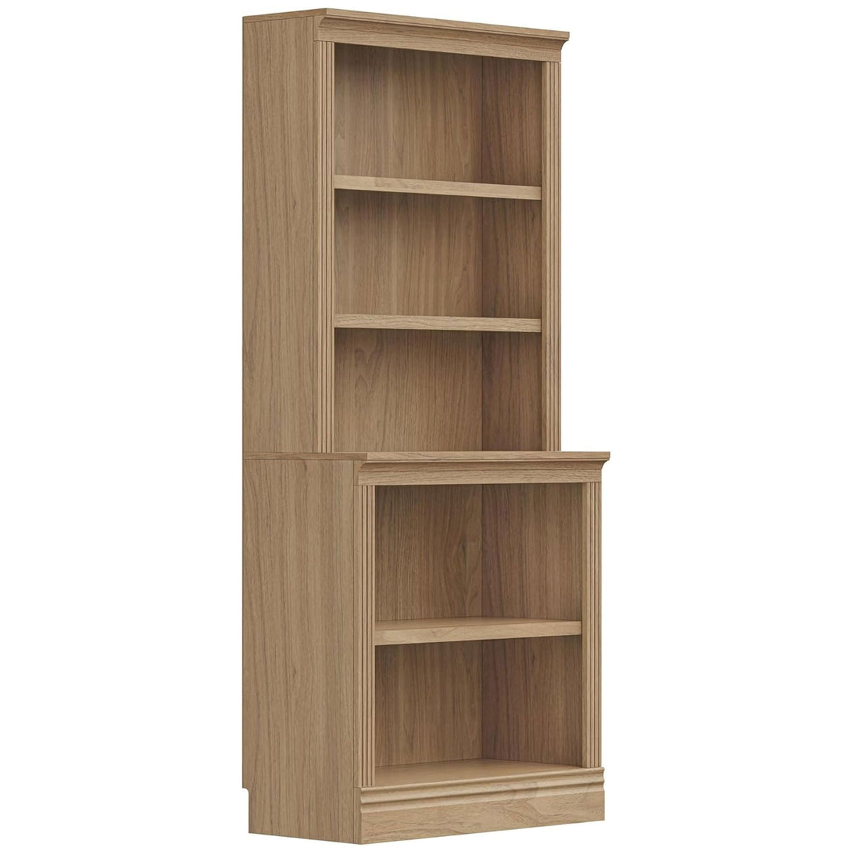 JAHRSTIM Halston Multi-Depth Bookcase, Adjustable Storage Open Display Shelving Unit for Home and Office Space, 31.5”L x 15.75”W x 72.8”H, Oak JAHRSTIM