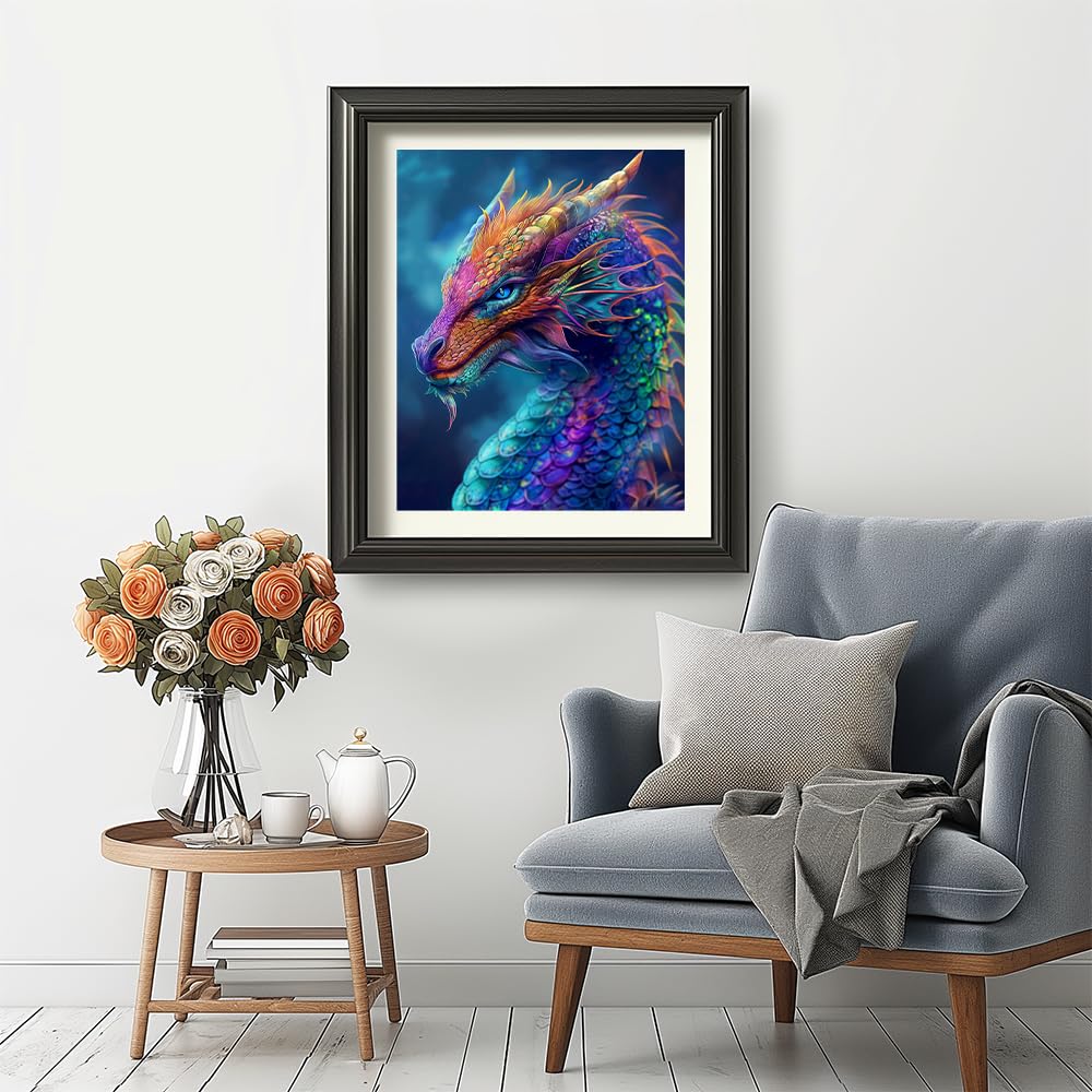 Natuyalo Paint by Numbers Kits for Adults Colorful Dragon Paint by Number for Adults Beginner Animal Drawing Paintwork with 3 Paintbrushes Acrylic Canvas Painting 16x20 Inch Natuyalo
