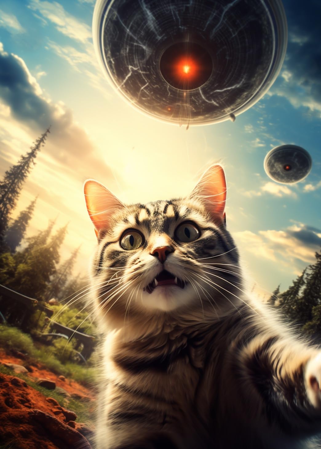 UFO Selfie Cat 1000 Piece Puzzle - UFO Cat Puzzles for Adults with Alien UFO Spaceship. Jigsaw Puzzle for Cool Puzzle, Fun Puzzle & Unique Puzzle Fans (UFO Selfie Cat Puzzle) Better Me