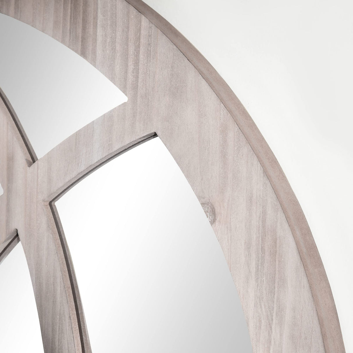 HOMCOM 41" x 31.5" Large Rustic Wall Mirror, Arch Window Mirror for Wall Decor in Living Room, Bedroom, Entryway, Natural HOMCOM