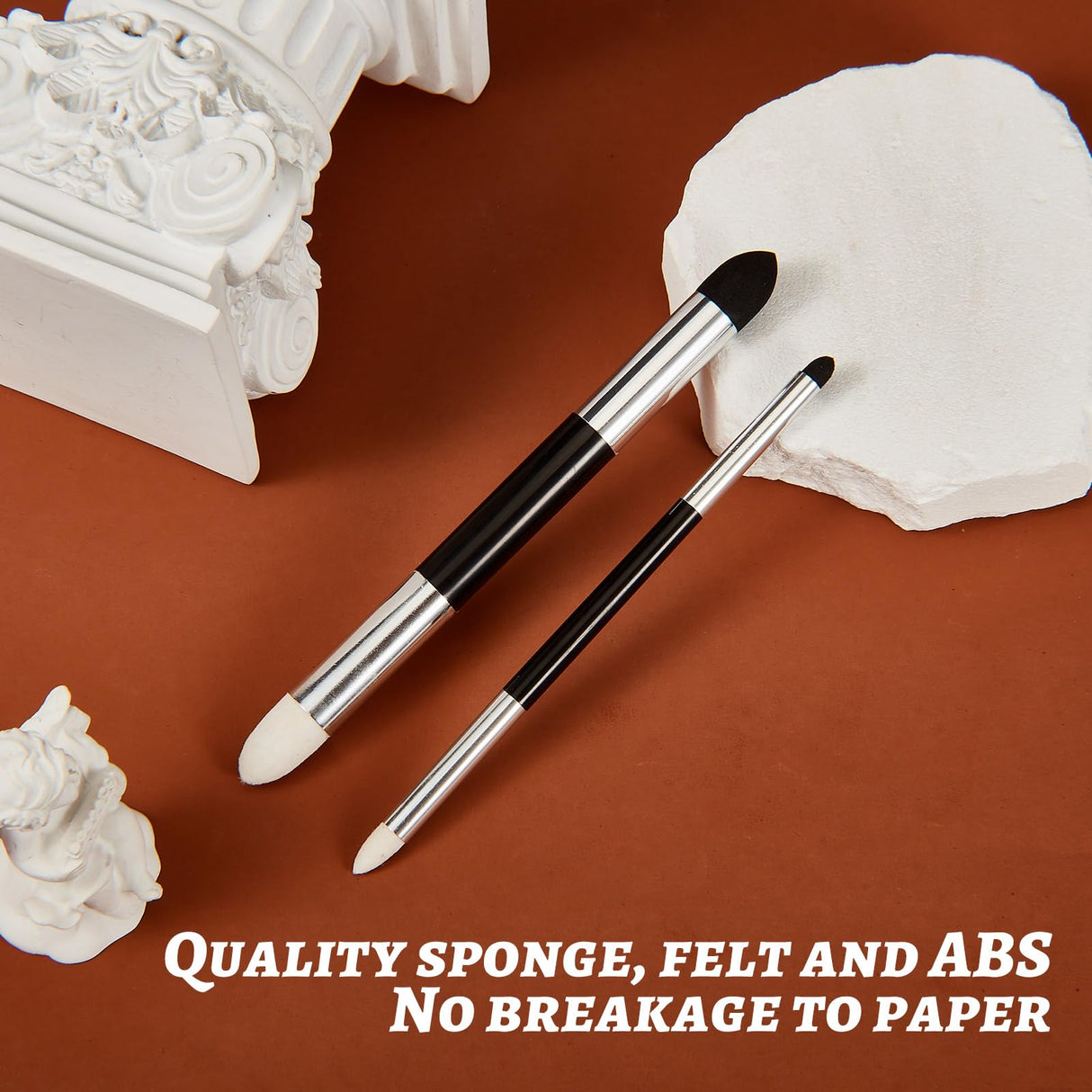 Kosiz Blending Sponge Pen Double Headed Washable Rubbing Sponge Brush Sketch Wipe Reusable Blending Stump Drawing Art Blenders for Artist Highlight Shadow Detail Correcting Tool(2 Pcs) Kosiz