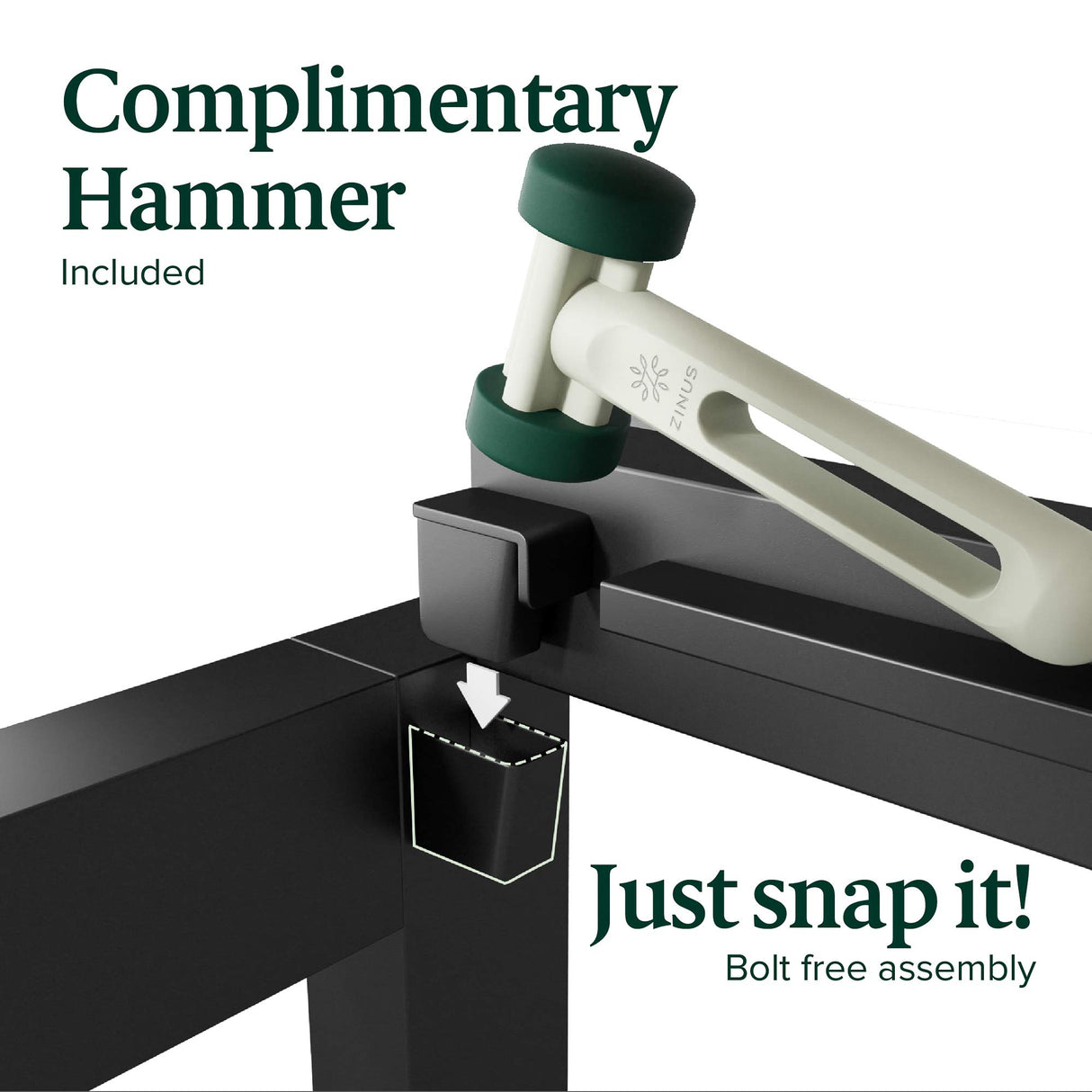 ZINUS GOOD DESIGN Award Winner Justina Metal Mattress Foundation, 16 Inch Platform Bed, No Box Spring Needed, Grey,King Zinus