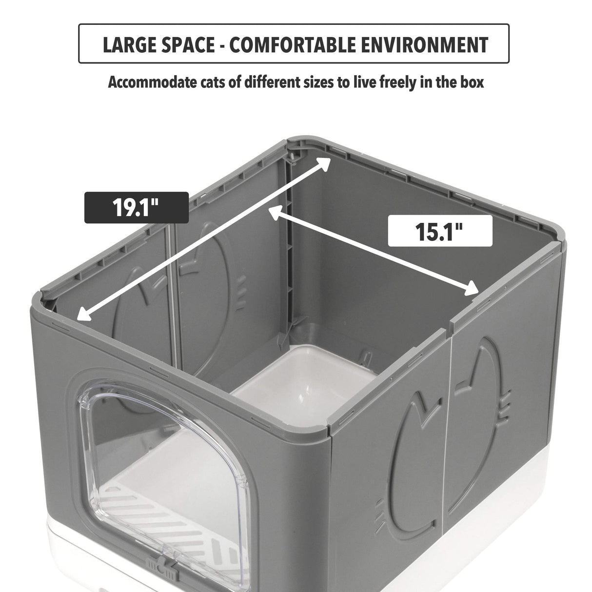 Pet Prime Covered Cat Litter Box for Indoor Cats, Anti-Splashing Large Enclosed Litter Box with Lid Top Side Entry Deep Drawer Kitty Litter Pan with Scoop Easy Cleaning Pet Prime