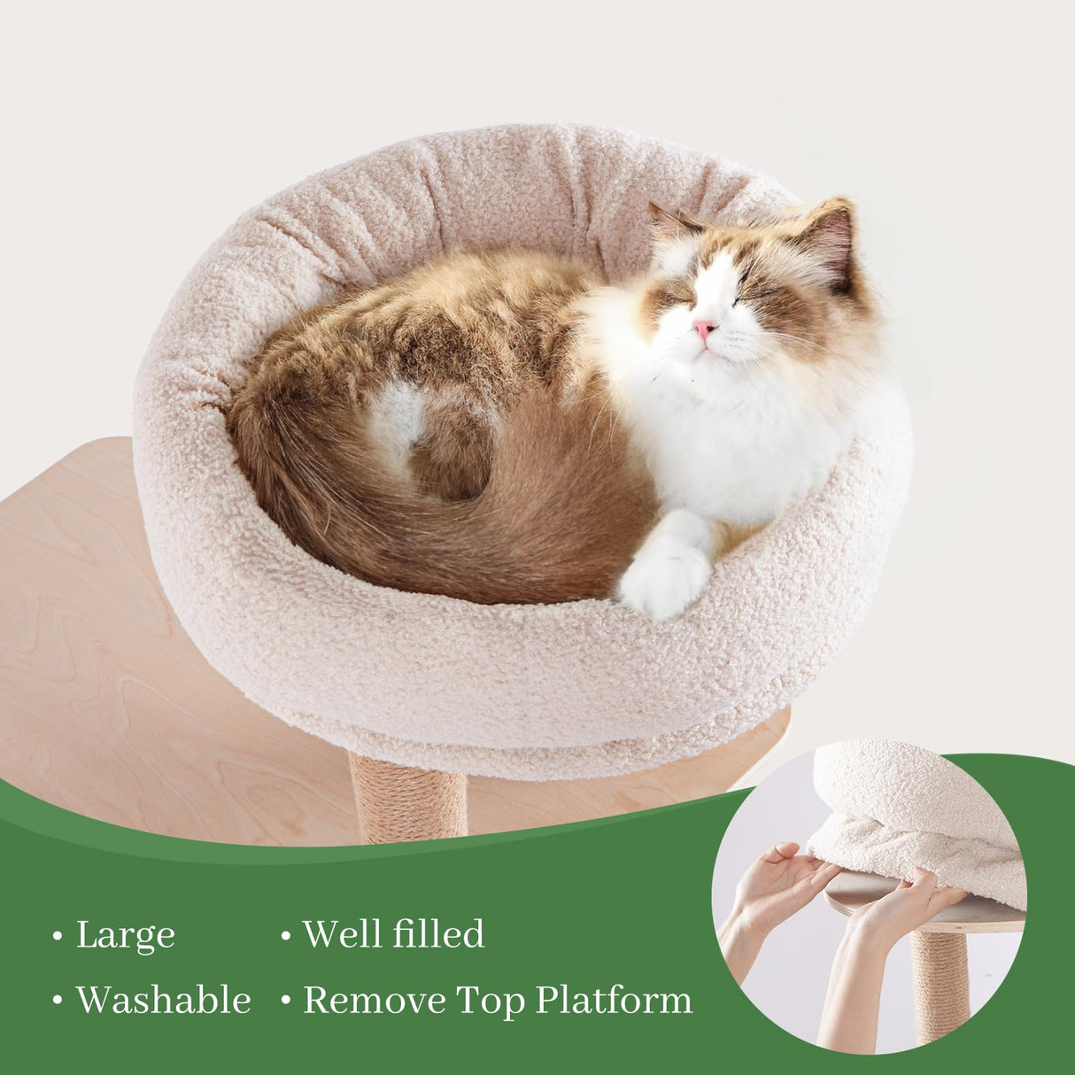 Choc chick Wood Cat Tree for Indoor Cats Large Adult, 68 Inches Tall Multi Level Cat Tower with Scratching Post Sisal-Covered, Modern Cat Tree Plush Cattery Chirping Bird Cat Toy Choc chick