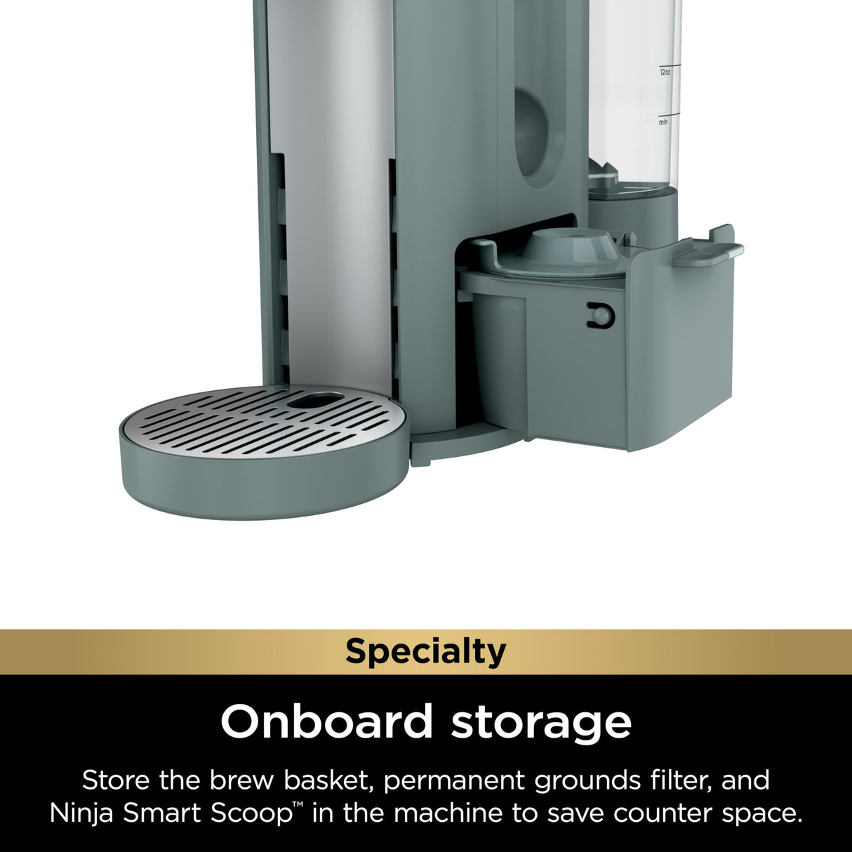 Ninja Pods & Grounds Specialty Single-Serve Coffee Maker, K-Cup Pod Compatible, Built-In Milk Frother, 6-oz. Cup to 24-oz. Travel Mug Sizes, Iced Coffee Maker, 1550 watts, Sage Green, PB051SG Ninja