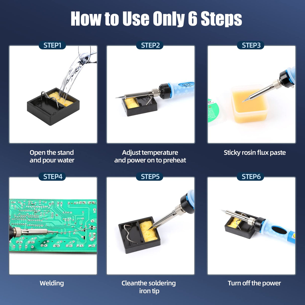 Soldering Iron Kit Electronics, SREMTCH 80W Digital LCD Adjustable Temperature Welding Tool with ON-Off Switch,10 in 1 solder gun SREMTCH