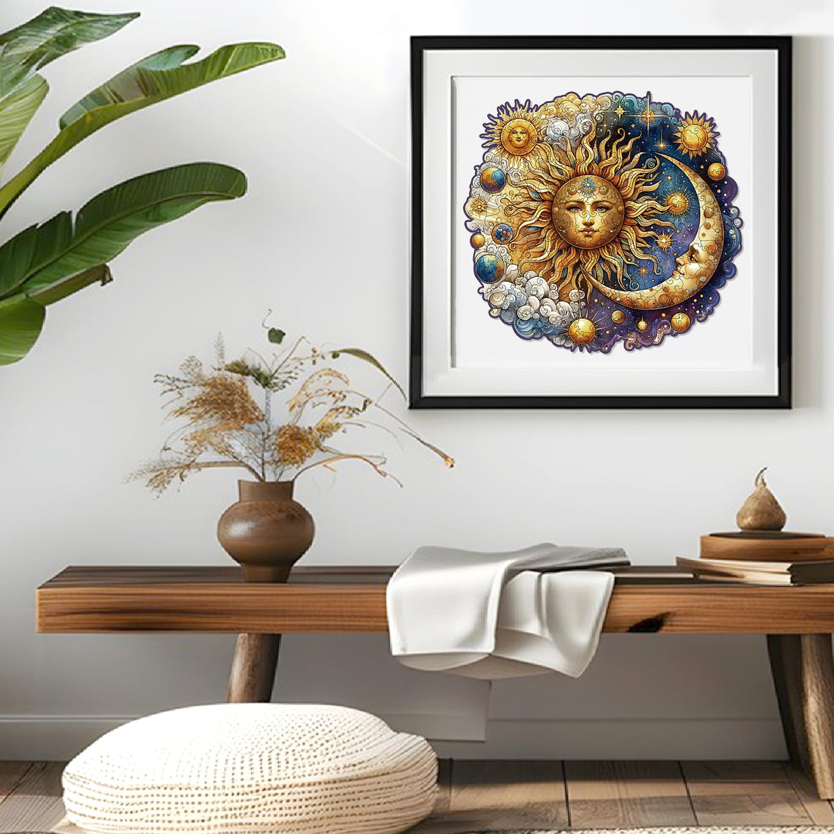 Wooden Puzzles for Adults, Sun and Moon Wood Puzzles 200 Pieces, Irregular Animal Shaped Unique Wooden Jigsaw Puzzles, Creative Ghristmas Gift for Teenagers and Adults WHJSG